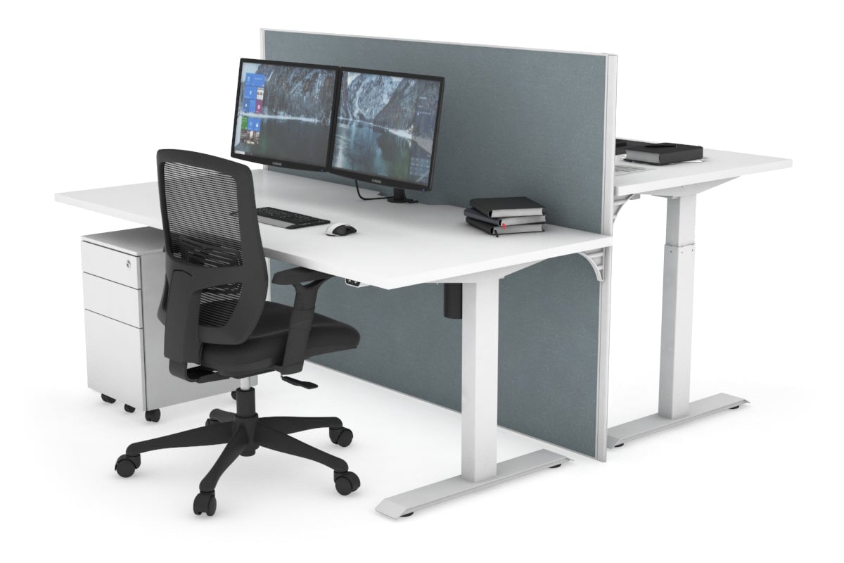 Height Adjustable 2-Person Workbench with Cable Management | 47