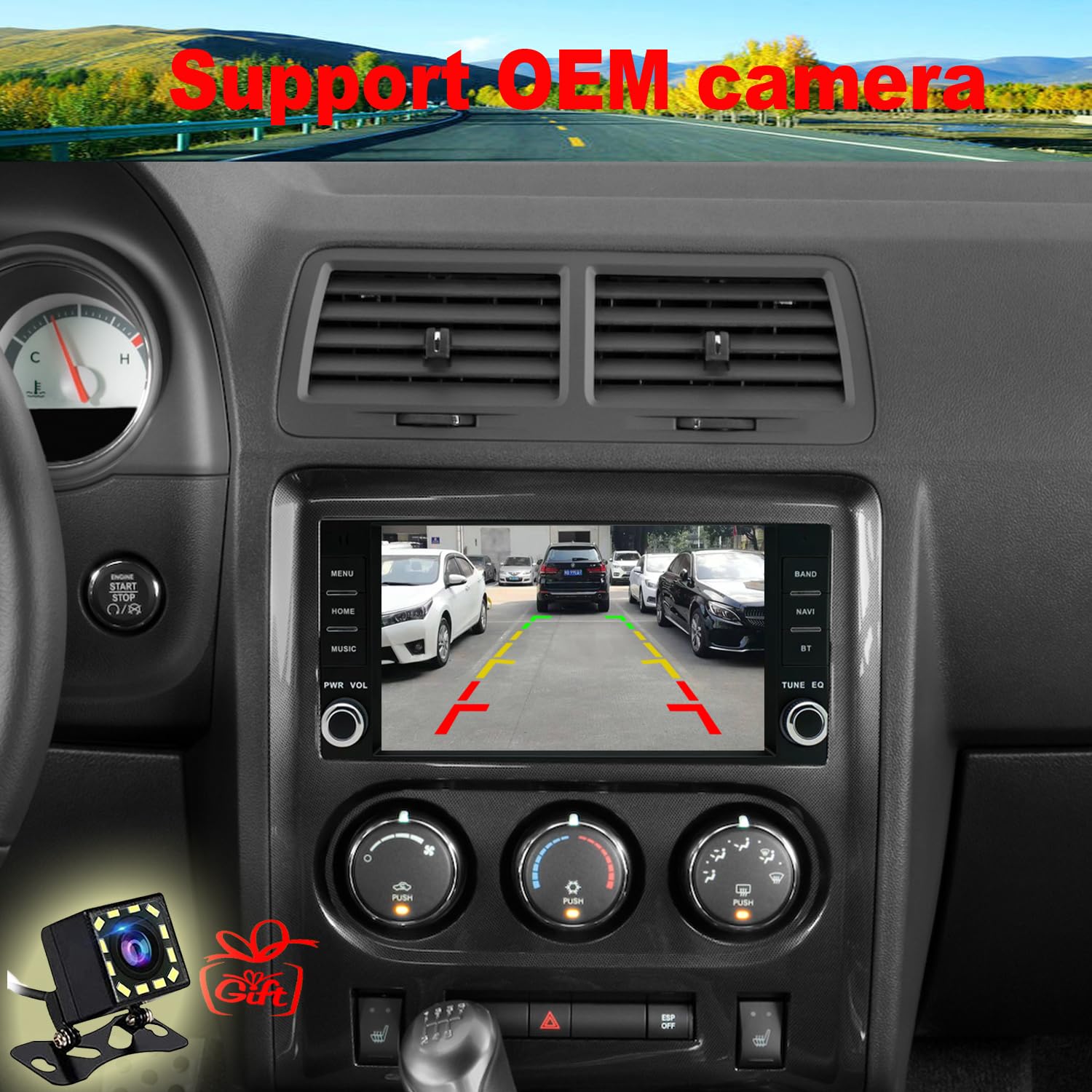 Dodge Avenger & Challenger Car Stereo Upgrade 2008-2014 | Android 13 Touchscreen Radio with Wireless CarPlay & Android Auto | Steering Wheel Control | Backup Camera Included | Perfect for Road Trips & Daily Commutes