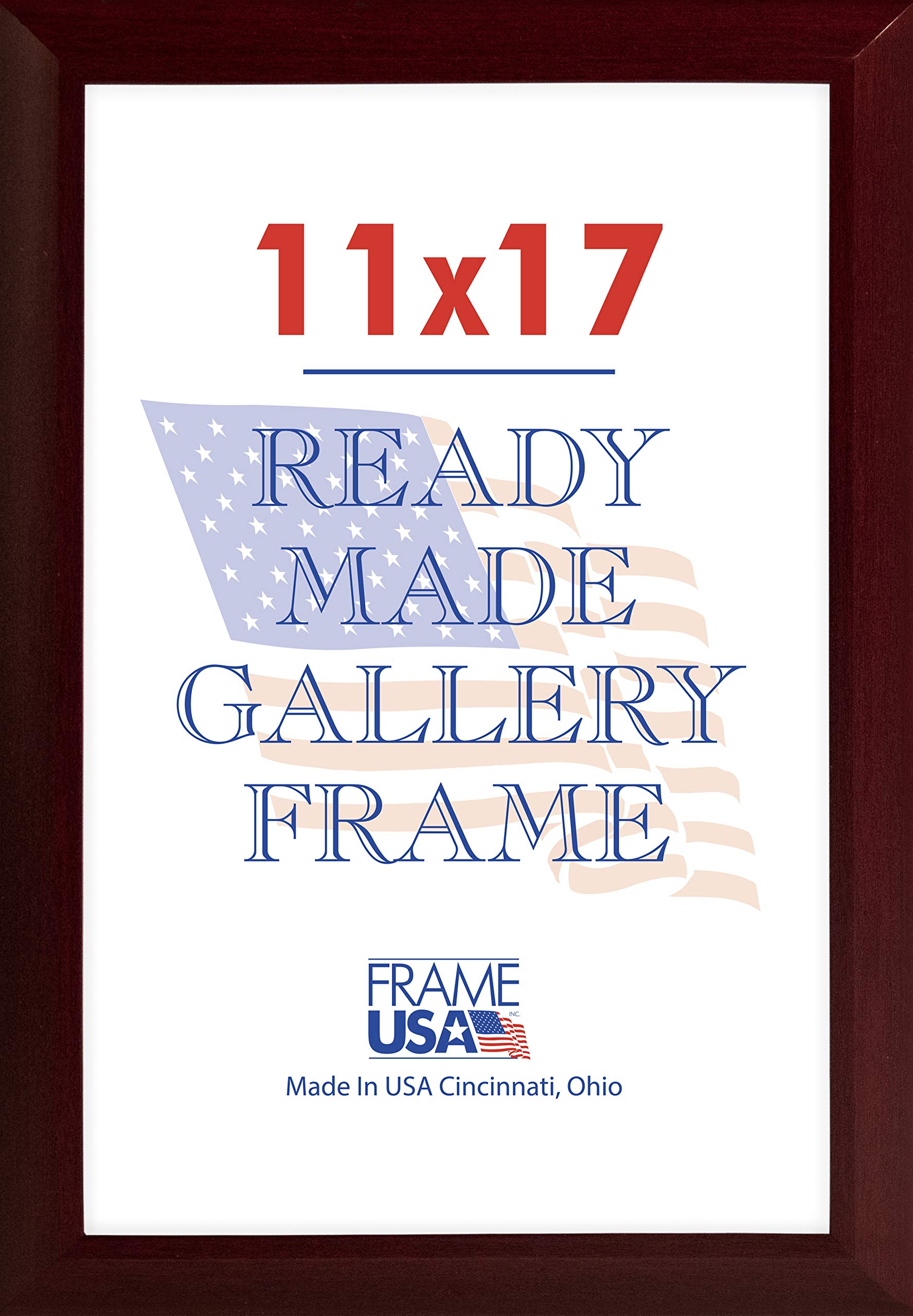 Frame USA Budget Saver Series 11x17 Polystyrene Poster Frames - Cherry Finish for Home, Office & Classroom Decor | Lightweight & Affordable Picture Frames for Artwork, Photos & Posters