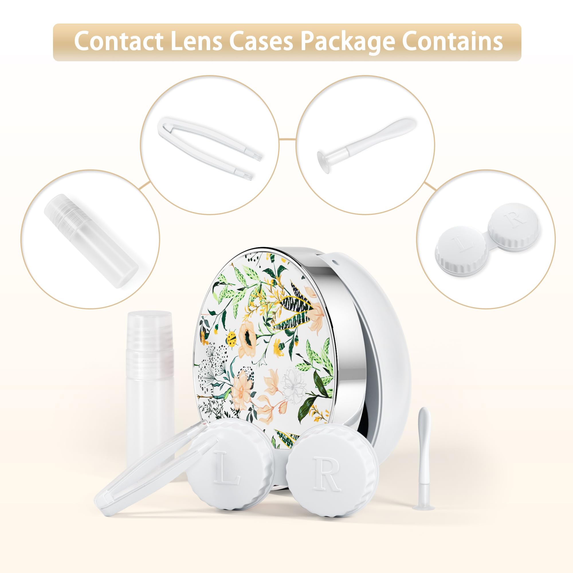 Cute Travel Contact Lens Case with Solution Holder - Portable & Leak-Proof for Daily Use, Outdoor Activities & Air Travel | Perfect for Soft & Hard Lenses