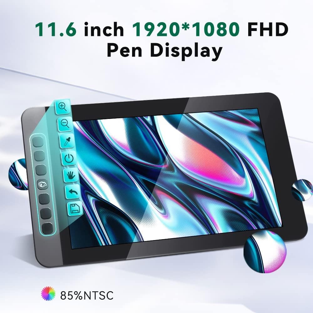 Parblo Coast 10 Pro 11.6 Inch Drawing Tablet with Screen - 8192 Pressure Levels & Tilt Support Graphic Monitor for Digital Art, Design, Illustration | Perfect for Artists, Designers & Creatives Working from Home or Studio