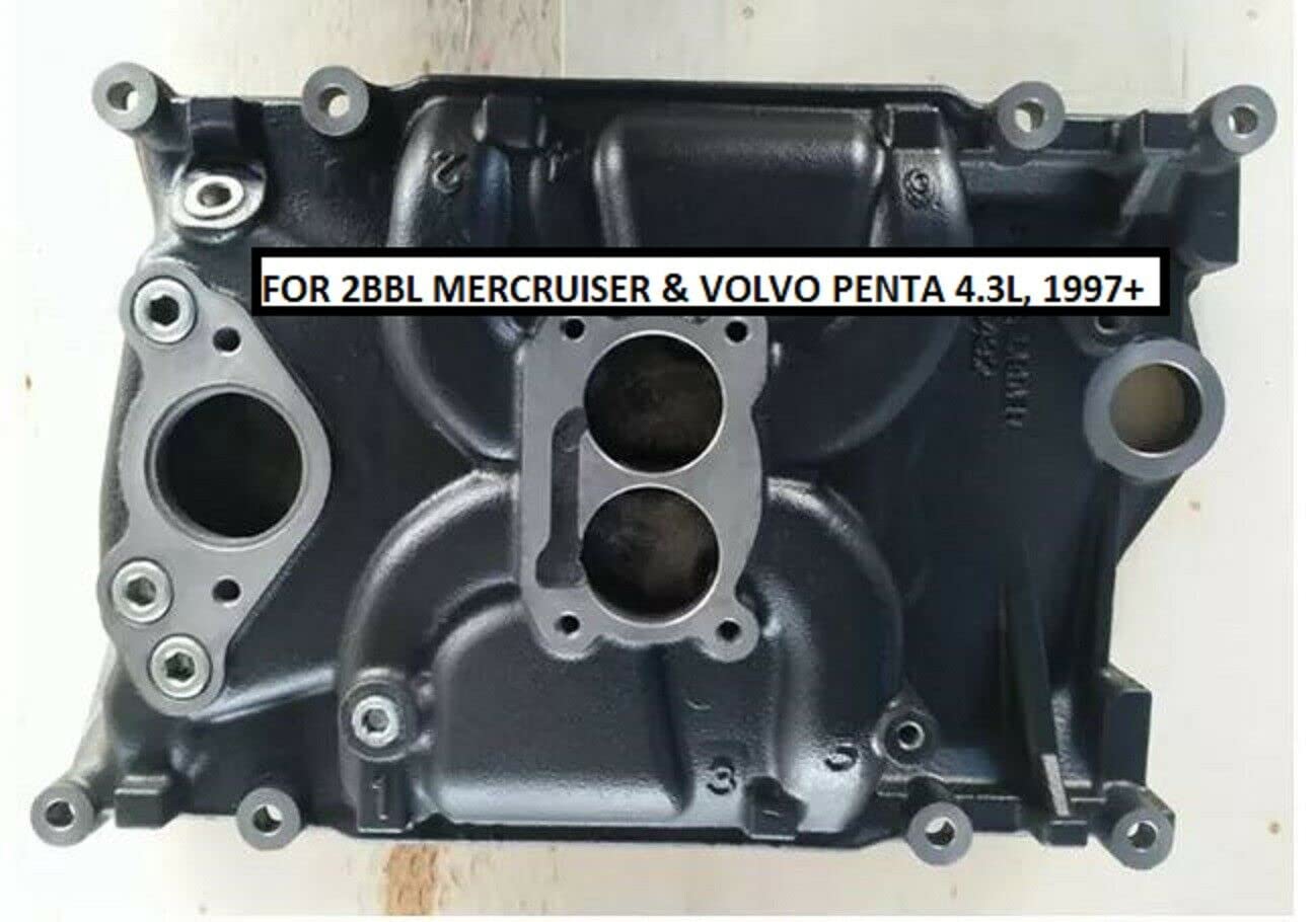 CAST Iron Intake Manifold Compatible with MERCRUISER & Volvo Penta 4.3L Engines (1997+) - High Performance Marine Engine Part for Boat Repair & Maintenance
