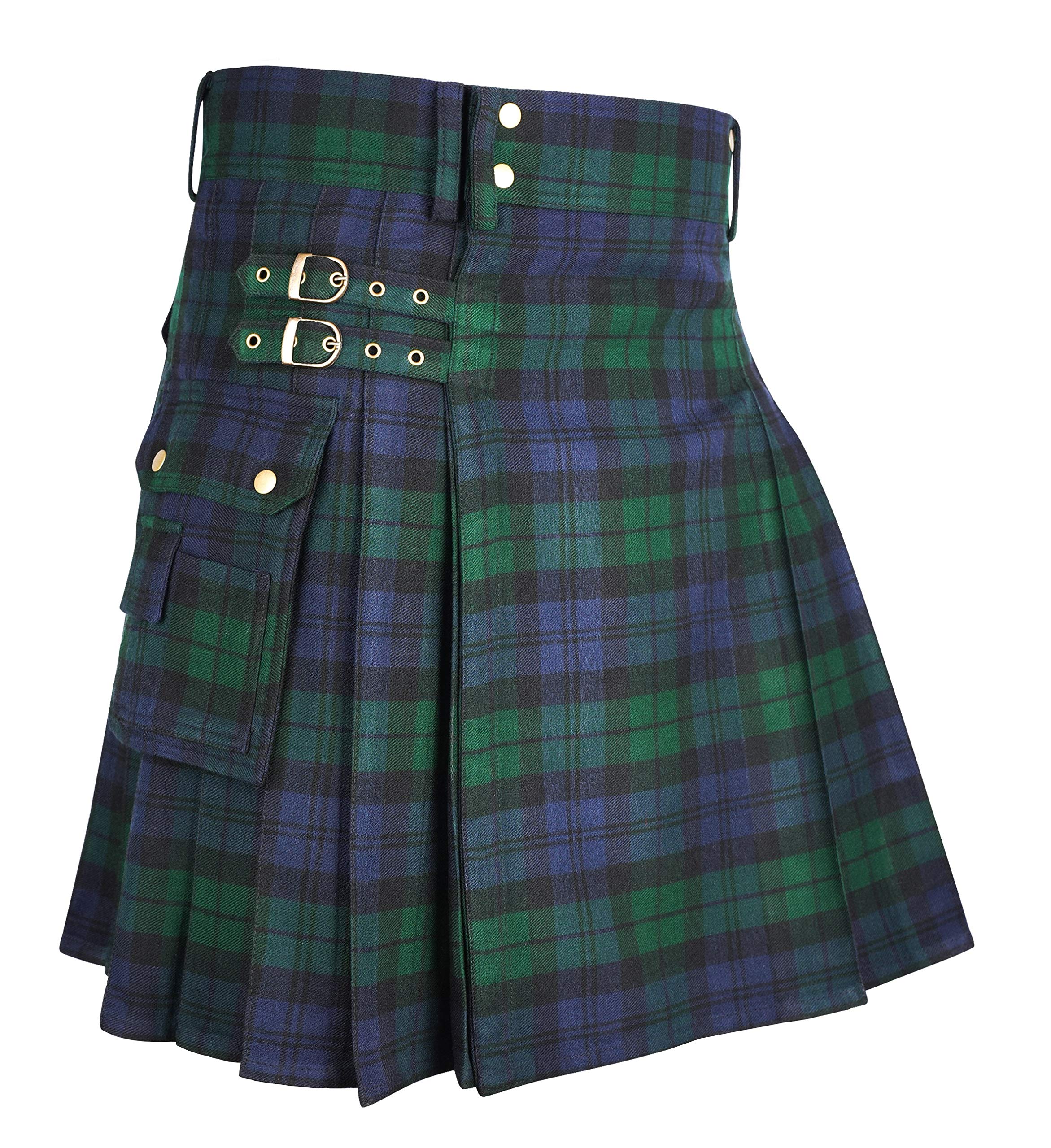 Custom Plus Size Men's Heavyweight 16oz Tartan Utility Kilt - Durable Scottish Kilt for Renaissance Fairs, Highland Games & Cosplay