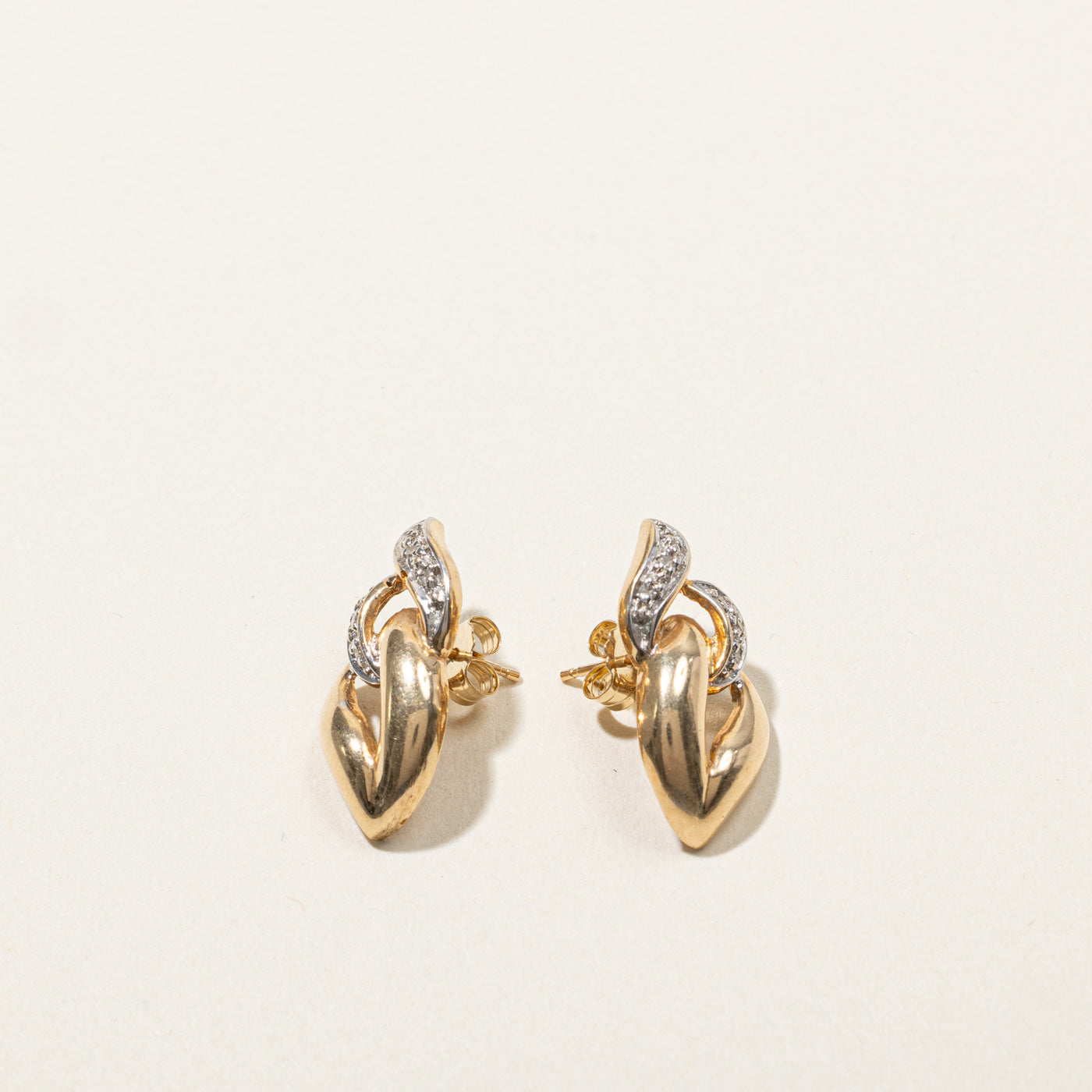 0.03ctw Diamond Interlocking Earrings for Women - Elegant & Hypoallergenic Jewelry for Weddings, Parties & Everyday Wear