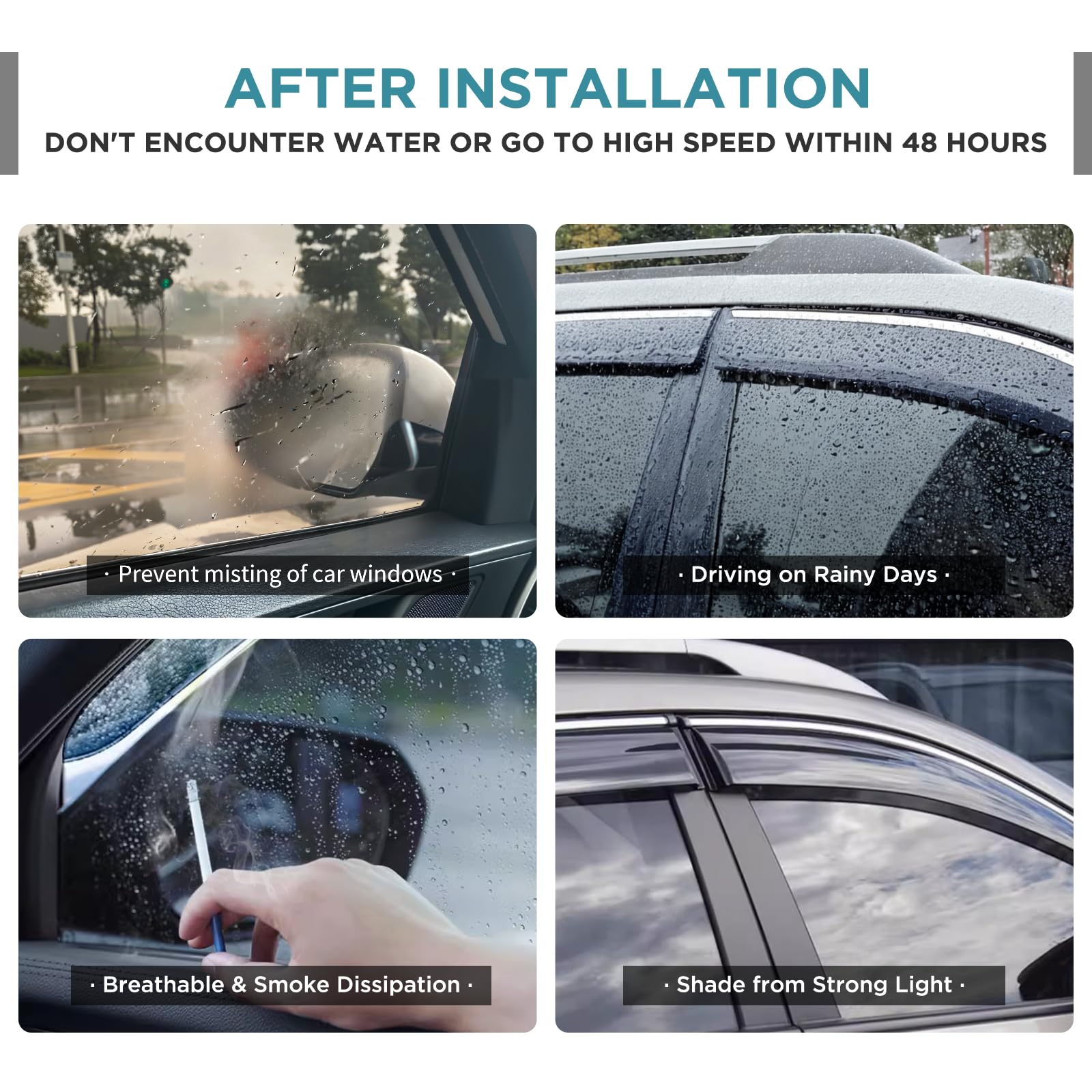 2000-2005 Chevy Impala Window Visors - Tape-On Side Window Deflectors, Ventshade Rain Guards for Cars & Trucks | Reduce Wind Noise & Block Rain While Driving