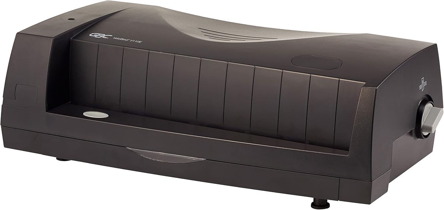 GBC VeloBind V110E Manual Binding Machine - 200 Sheet Capacity, Electric Punch for 24 Sheets (7704260) | Perfect for Office Documents, Presentations & Reports