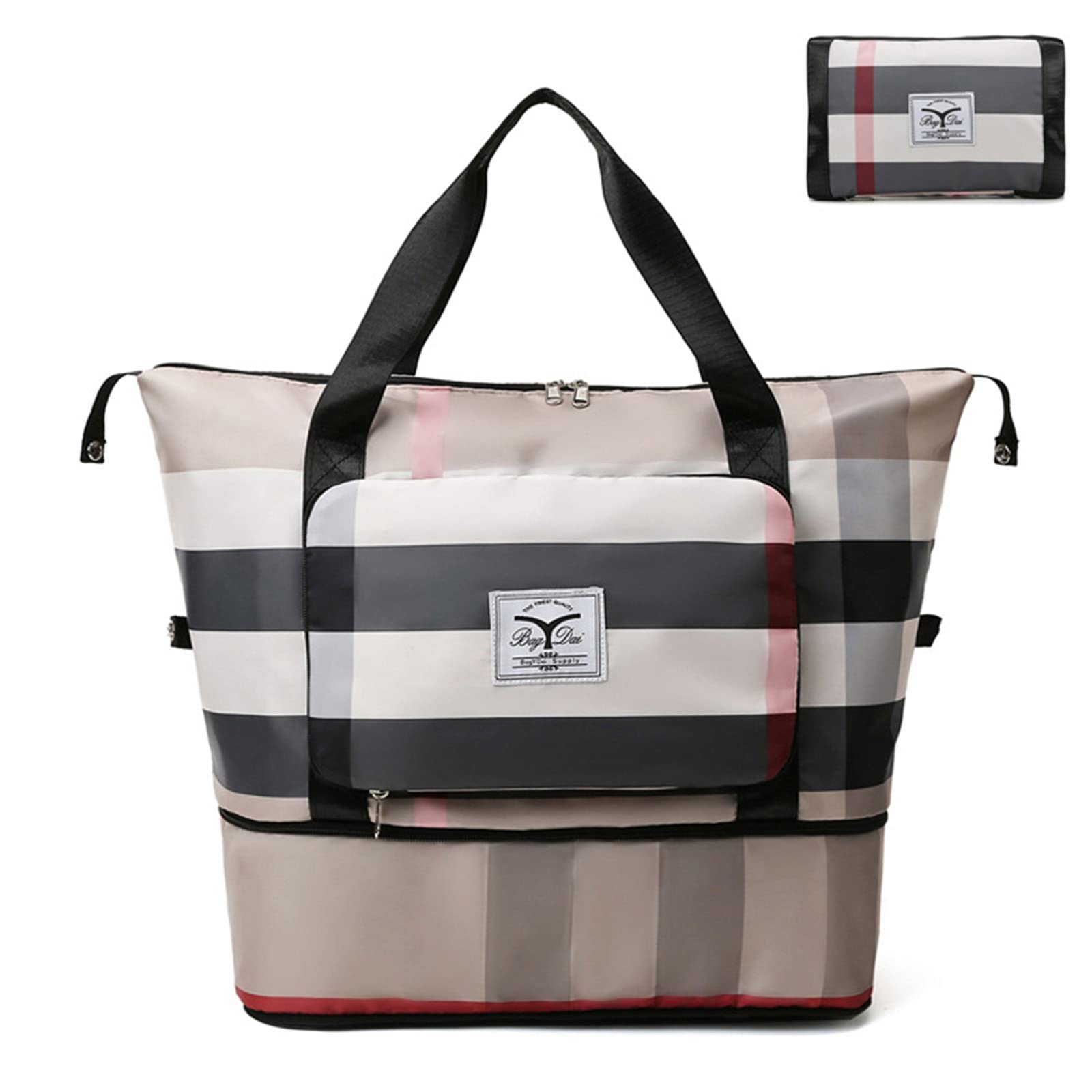 Large Capacity Folding Travel Bag - Lightweight Waterproof Foldable Duffel Bag for Weekender, Overnight Trips & Gym | Shoulder Bag with Dry/Wet Pockets | Perfect for Travel, Sports & Daily Use