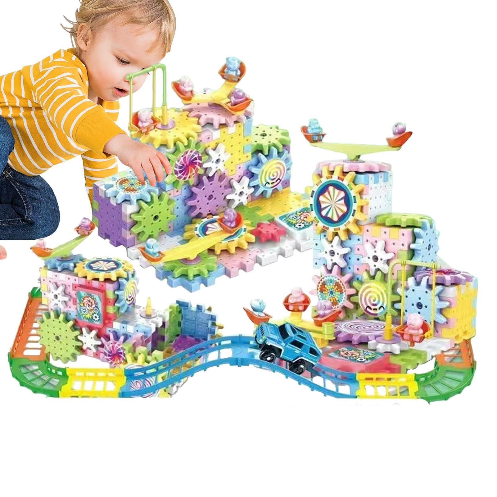 STEM Educational Electric Gears Building Blocks Toy Kit - 263Pcs Kids Construction Set with Rotating Gears for Science Learning | Perfect for Classroom STEM Activities, Birthday Gifts & Creative Play