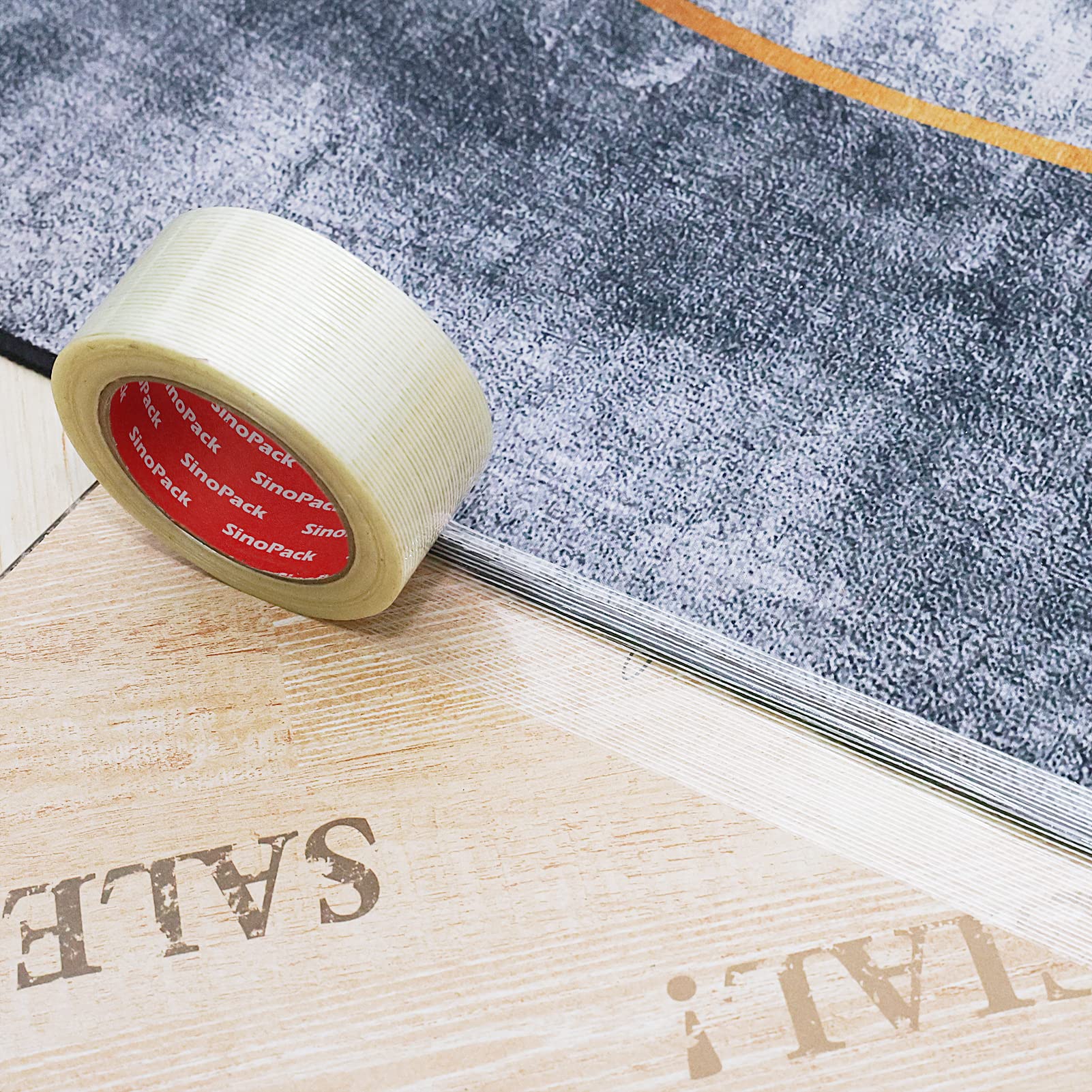 Heavy Duty Fiberglass Reinforced Strapping Tape - 3 Pack, 5.5Mil Thick x 2 Inch Wide x 30 Yards Long - Strong Filament Tape for Shipping Boxes, Moving, Packaging & Industrial Use