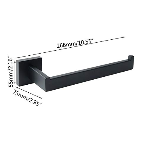 SSOSEG Stainless Steel Black Wall-Mounted Bathroom Towel Bar Holder - Perfect for Modern Bathrooms, Spas, and Guest Rooms