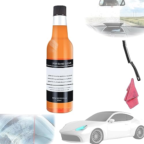 Premium Car Glass Oil Film Remover - Windshield & Auto Glass Cleaner Spray for Dirt, Water Stains & Grease - Invisible Glass Stain Remover (1PC) - Perfect for Car Detailing, Windshield Maintenance & Auto Glass Care