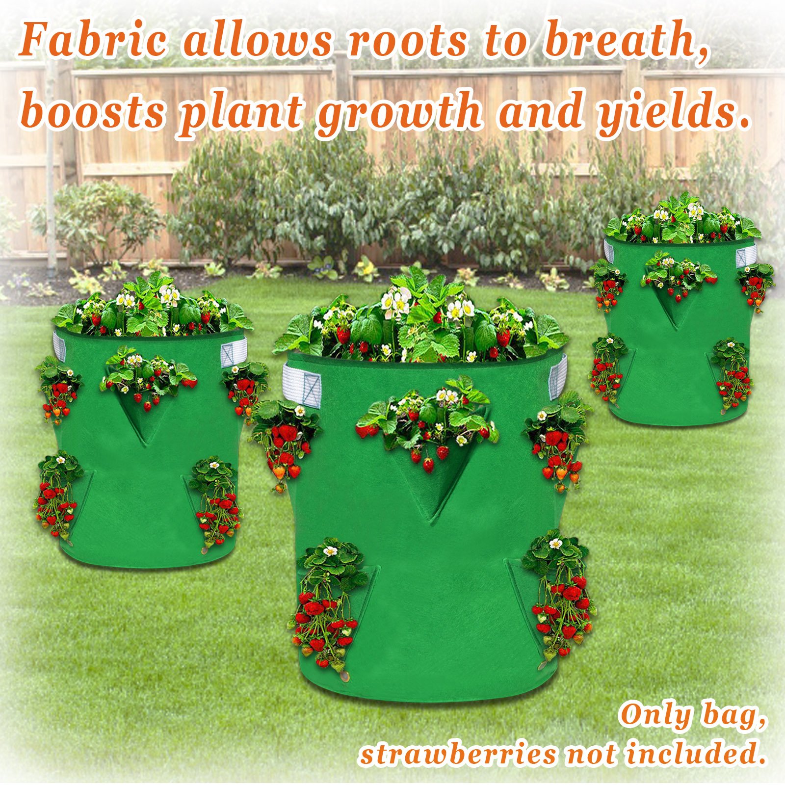 11 Gallon Nonwoven Fabric Grow Bags - Breathable Plant Pots for Strawberries, Tomatoes, Potatoes & Vegetables | Durable Reusable Planting Containers | Indoor/Outdoor Gardening, Raised Bed Alternative (1 Pack)
