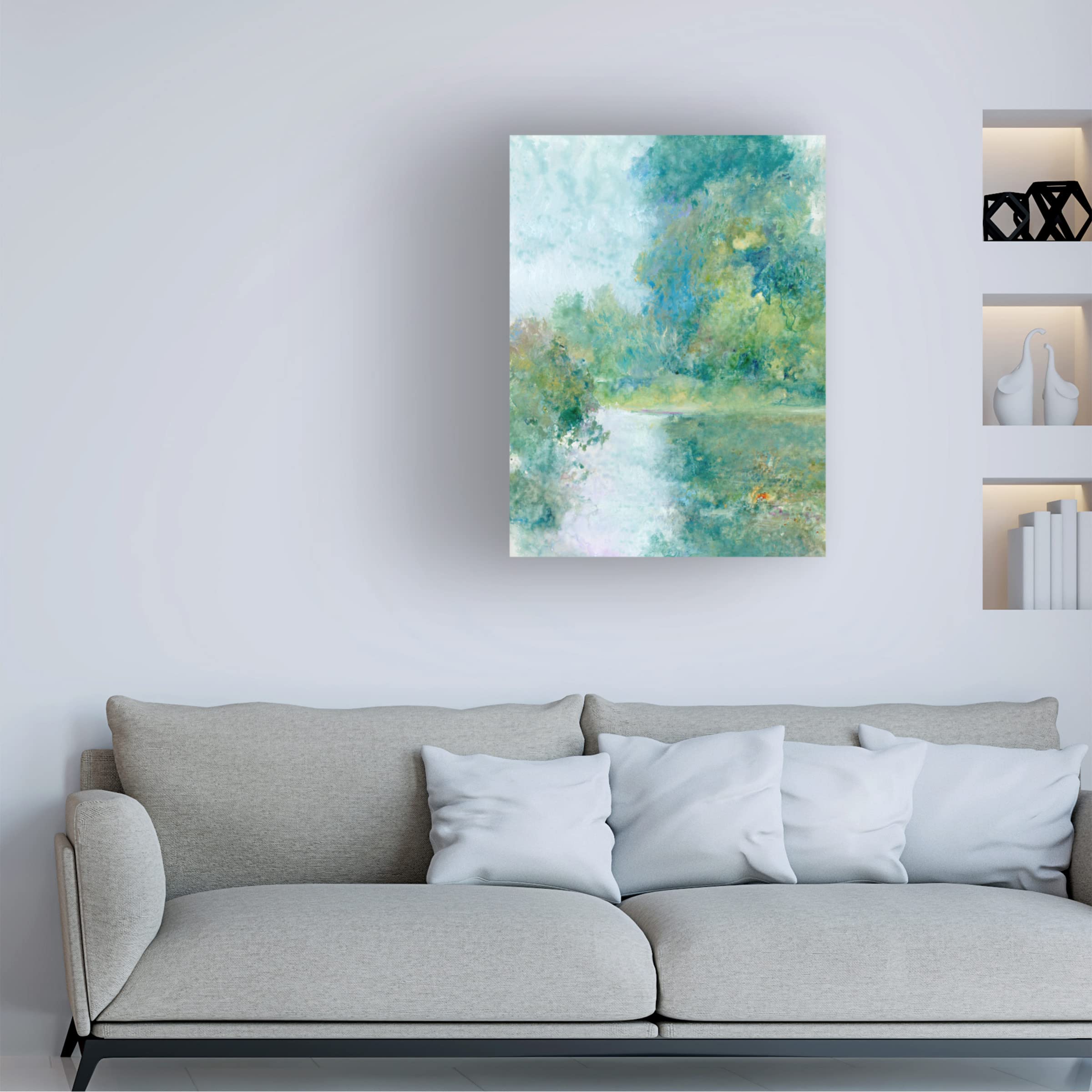 Tranquil Stream II Canvas Wall Art by Tim O'Toole - Handmade Landscape Painting for Living Room, Bedroom & Office Decor