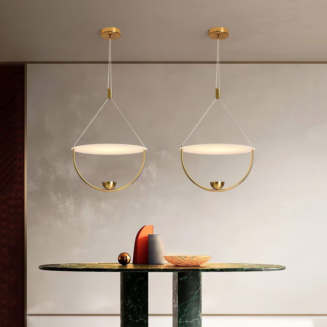 Aurelia Disc Pendant Lamp - Modern Scandinavian Ceiling Light Fixture for Dining Room, Kitchen Island & Living Room Decor