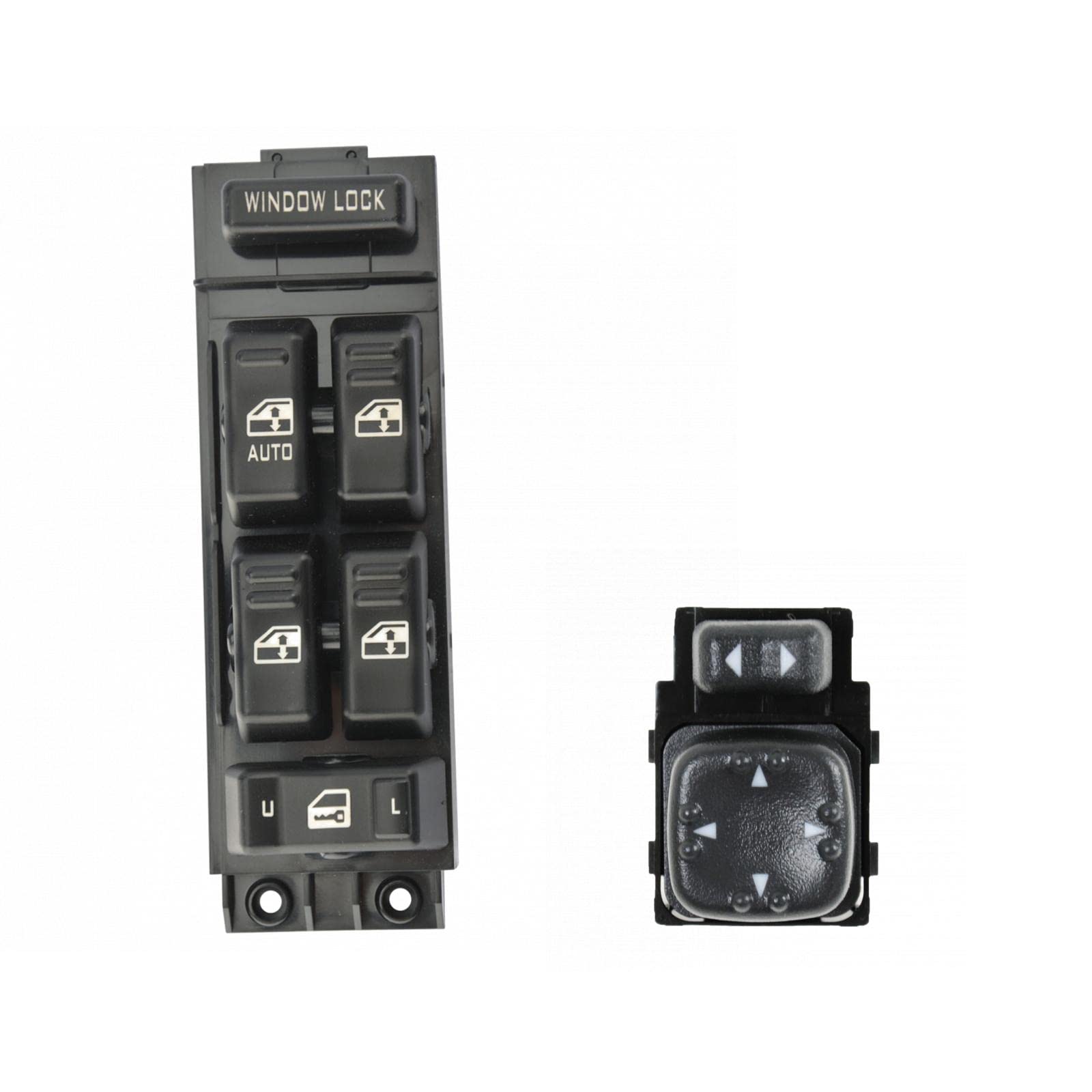 2-Piece Front Master Power Window & Mirror Switch Kit for Chevy GMC Truck SUV - Compatible with Silverado, Sierra, Tahoe, Suburban - Easy DIY Installation for Car Interior Upgrade