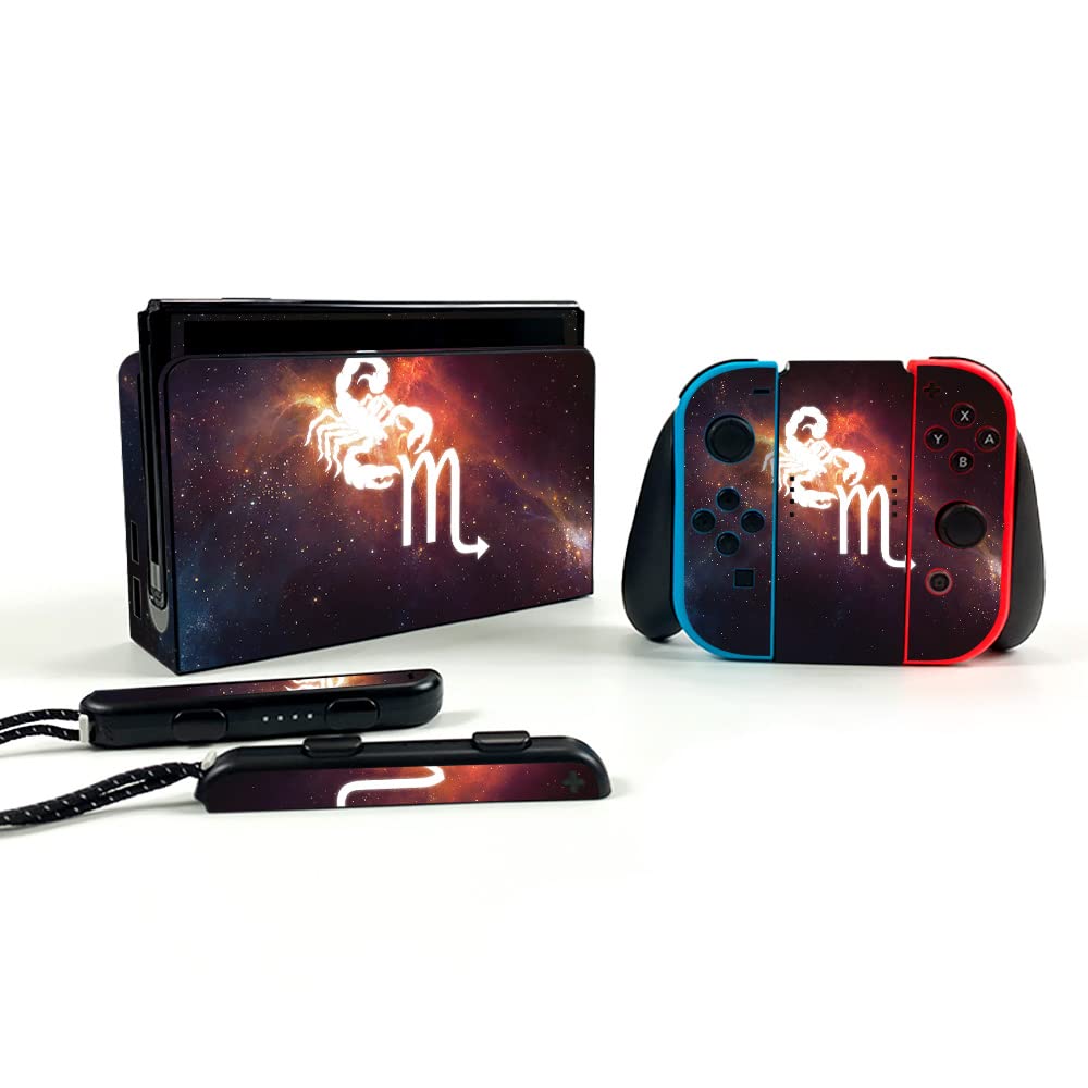 MightySkins Protective Vinyl Skin for Nintendo Switch OLED - Scorpio Design | Durable, Customizable Decal Wrap Cover | Easy to Apply & Remove | Made in USA | Perfect for Gaming, Travel & Personalization
