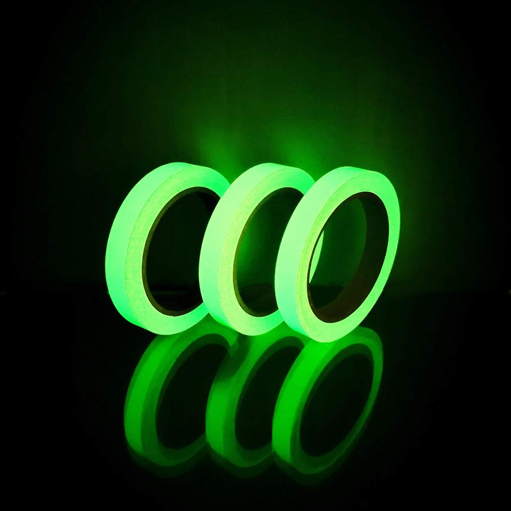 3M Self-Adhesive Glow in The Dark Tape - High Visibility Fluorescent Safety Tape for Night Luminous Warning, Home Security & Party Decoration - Perfect for Emergency Exits, Stair Marking, Kids Rooms & Outdoor Events