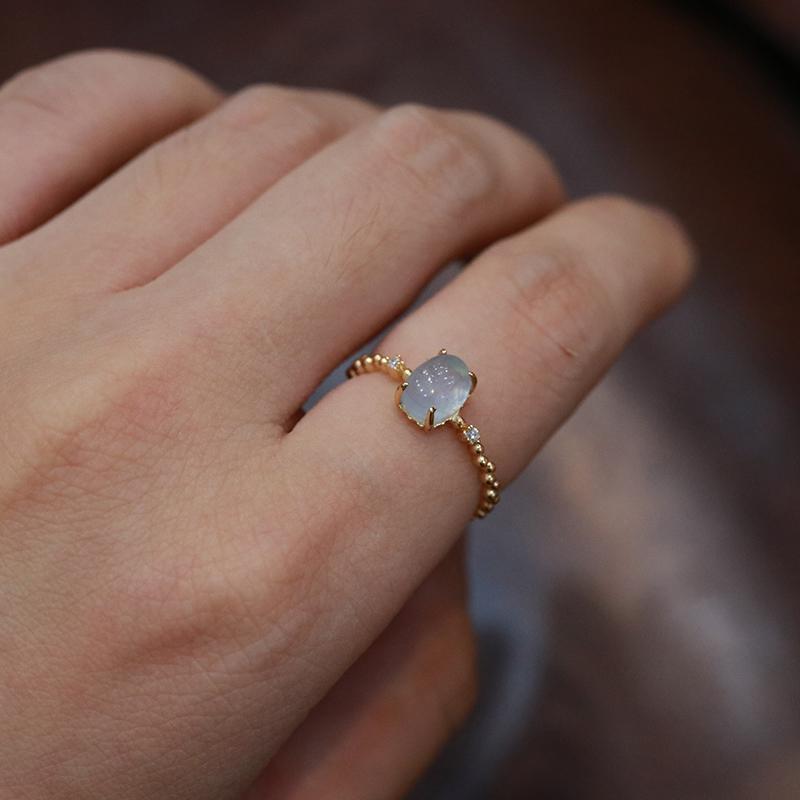 14K Gold Aquamarine Crystal Birthstone Ring for Women - March Birthstone Jewelry, Elegant Gift for Birthday, Anniversary & Valentine's Day | HJZB 253 | Perfect for Everyday Wear & Special Occasions
