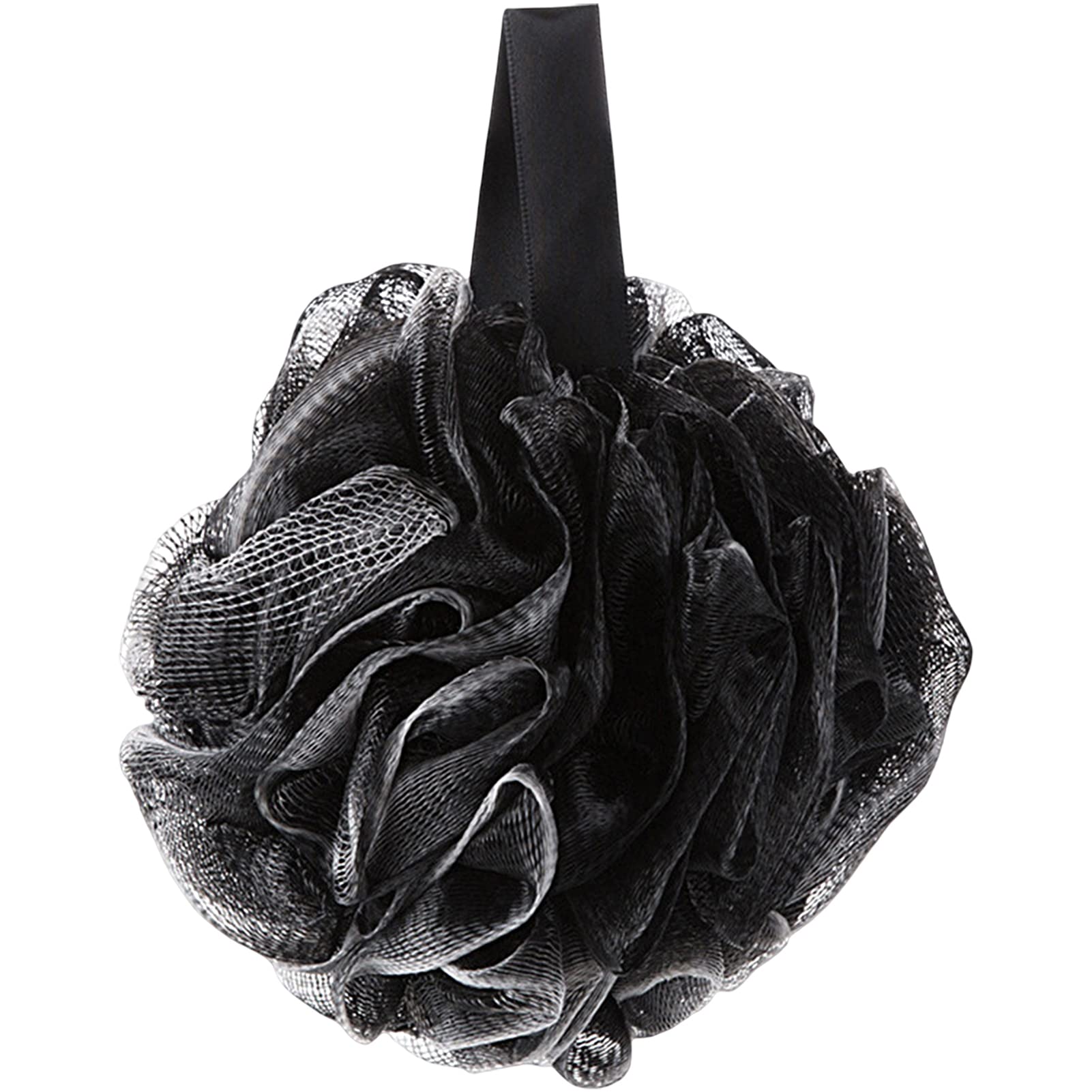 Honrane Bath Sponge Scrubber - Soft Ergonomic Grip for Rich Foam - Shower & Body Wash Tool (Black) - Perfect for Spa & Bathroom Use