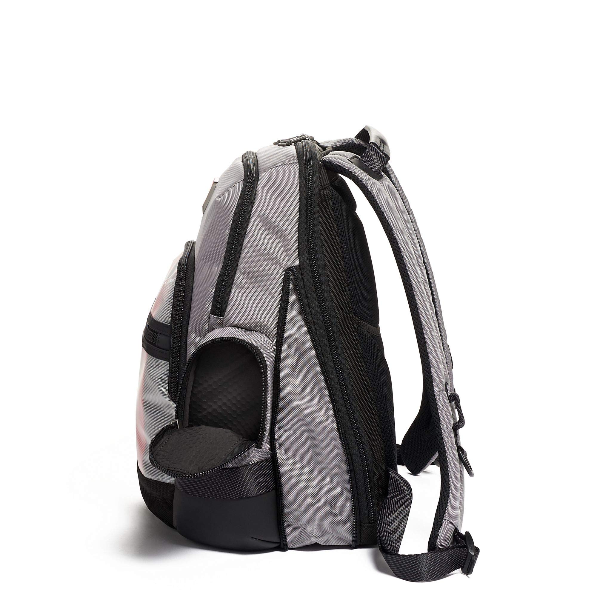TUMI Alpha Bravo Nathan Laptop Backpack 15 Inch - Durable Computer Bag for Men & Women - Grey/Bright Red - Perfect for Work, Travel & College