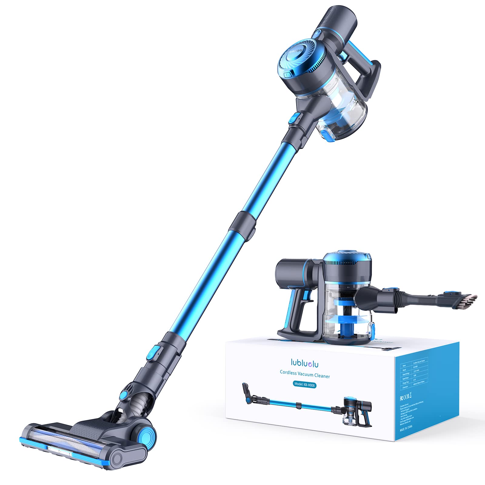 Lubluelu 6-in-1 Cordless Stick Vacuum Cleaner with Detachable Battery - 40 Min Runtime, Lightweight & Powerful for Hard Floors, Low-Pile Carpets, Pet Hair - Perfect for Home Cleaning, Quick Pickup, and Pet Owners