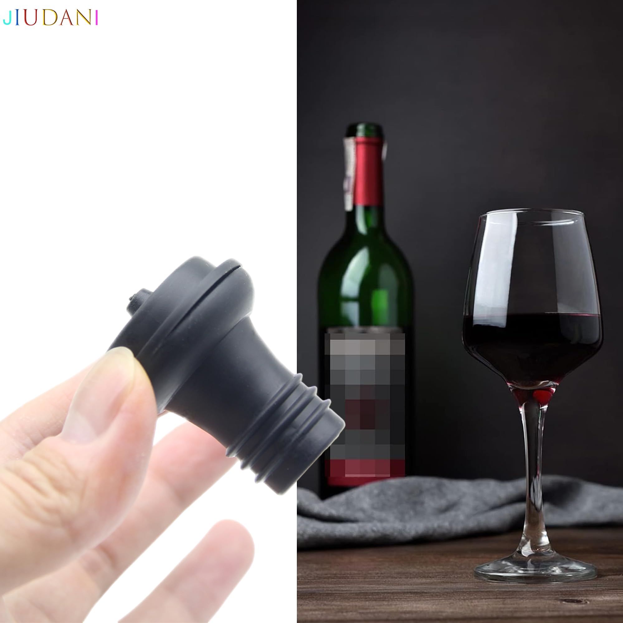 6-Pack Wine Vacuum Stoppers - Premium Rubber Wine Bottle Corks for Wine Saver Pumps | Preserves Wine Freshness & Flavor | Ideal for Home Bars, Restaurants & Wine Cellars