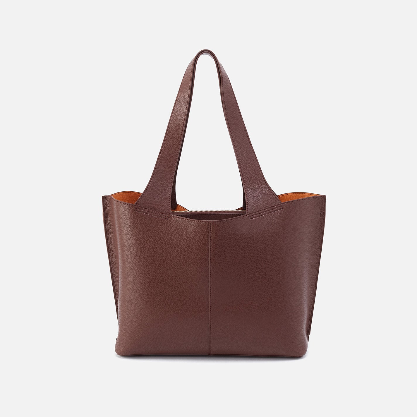 Vida Tote Bag in Micro Pebbled Leather - Chocolate Brown Genuine Leather Handbag for Women | Perfect for Work, Travel & Everyday Use