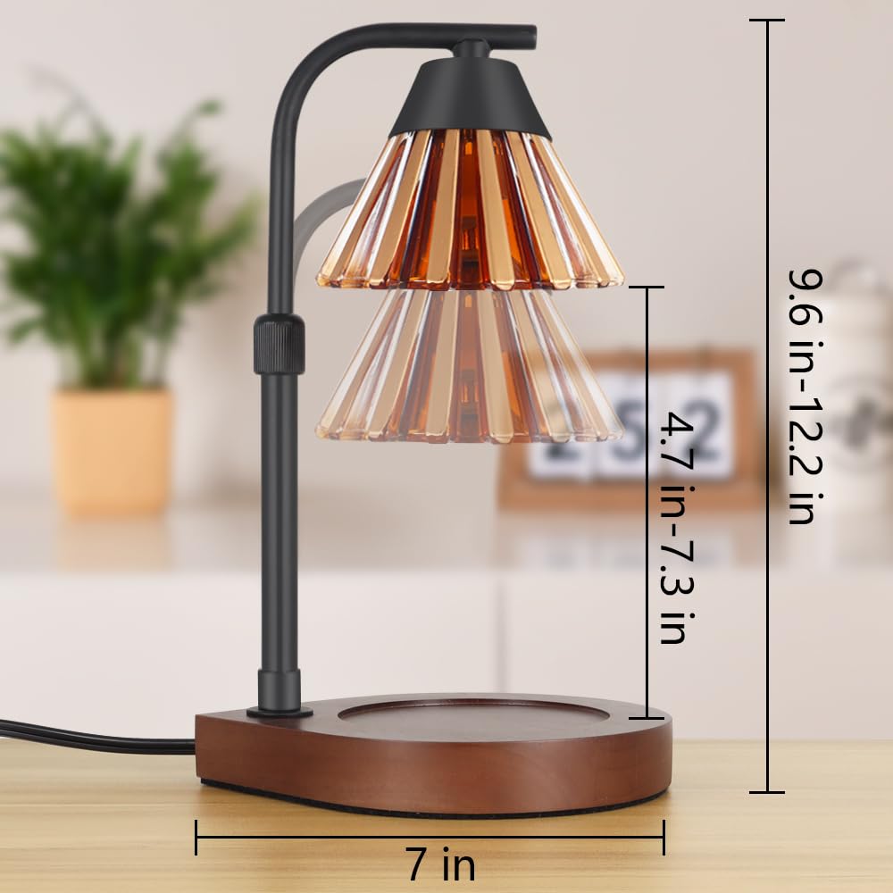 Dimmable Candle Warmer Lamp with Timer - Adjustable Height Electric Wax Melter for Scented Jar Candles - Perfect for Home Decor, Christmas & Birthday Gifts for Women & Mom (Gold Yellow) - Ideal for Aromatherapy, Relaxation & Creating Cozy Atmosphere in Living Room, Bedroom or Office