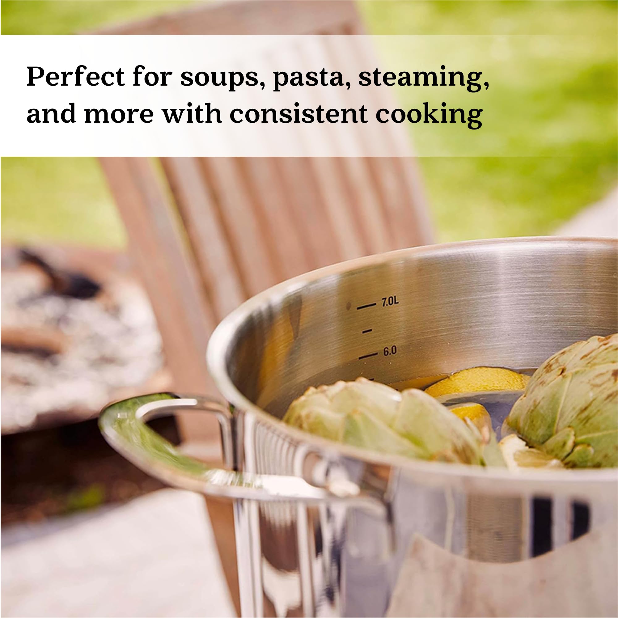 Alva Maestro 8 Qt Stainless Steel Stock Pot with Lid - 18/10 Professional Grade Non-Toxic Cooking Pot - PFAS/PFOA/PTFE Free - Induction & All Stovetop Compatible - Oven Safe - Perfect for Soups, Stews, Pasta & Large Family Meals