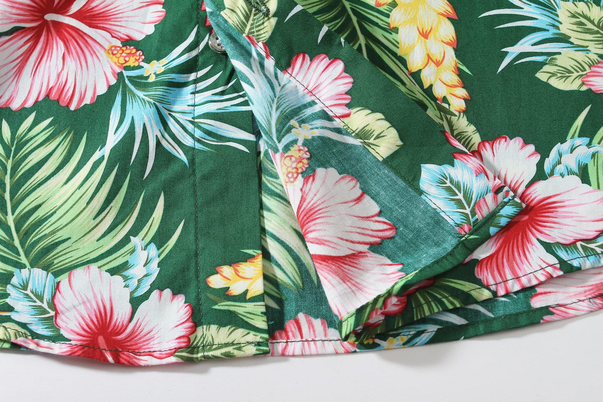 Hawaiian Shirt for Men - Tropical Floral Short Sleeve Casual Button Down Beach Shirt | Perfect for Summer Vacation, Luau Party & Island Getaway