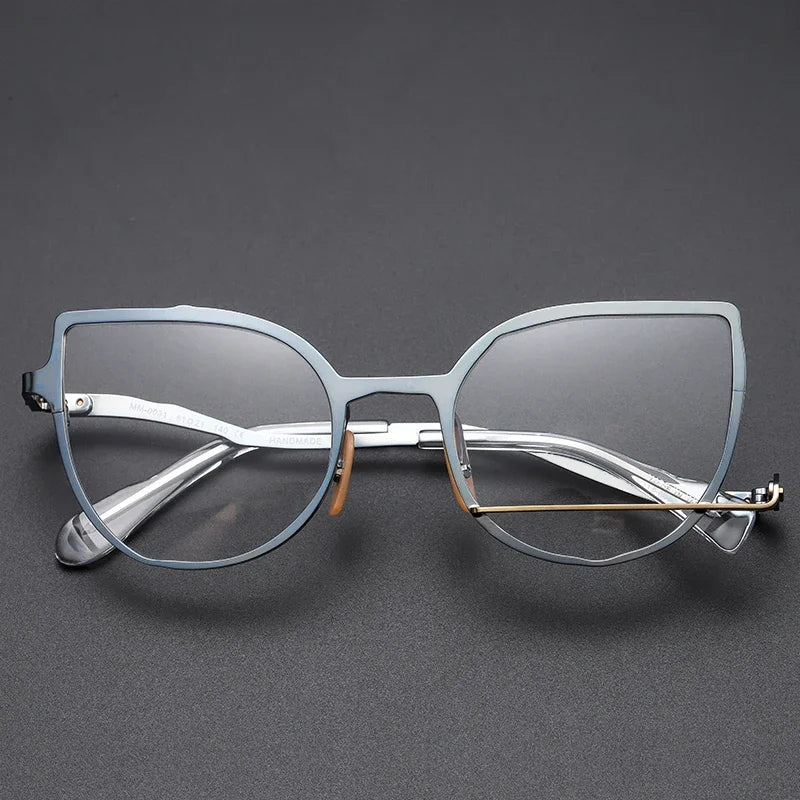 Aror Unisex Full Rim Square Cat Eye Alloy Eyeglasses Frame 49431 - Stylish & Lightweight for Work, Reading & Fashion Accessories