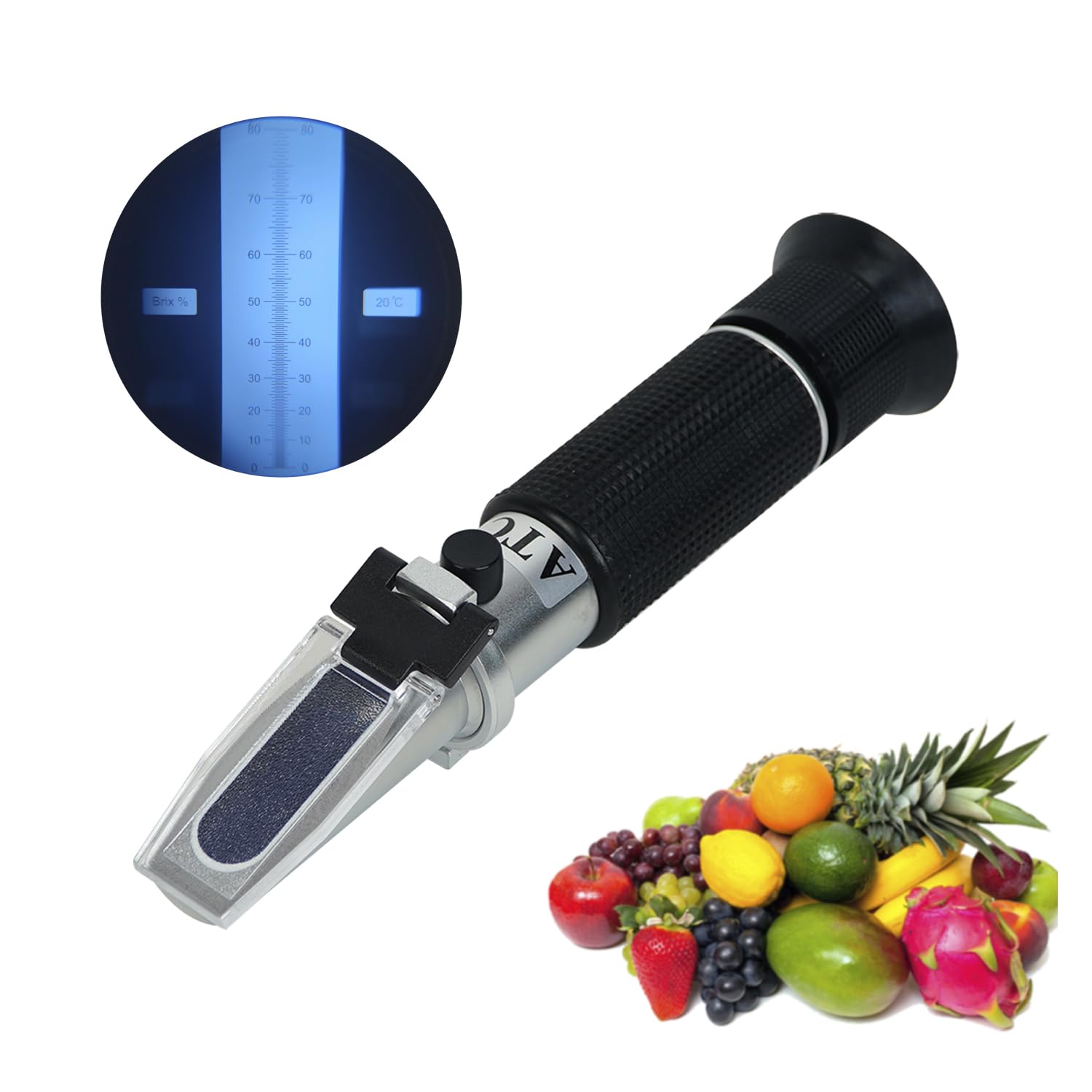 NANBEI 0-80% Brix Refractometer for Honey, Fruit, Maple Syrup - Portable Sugar Content Tester