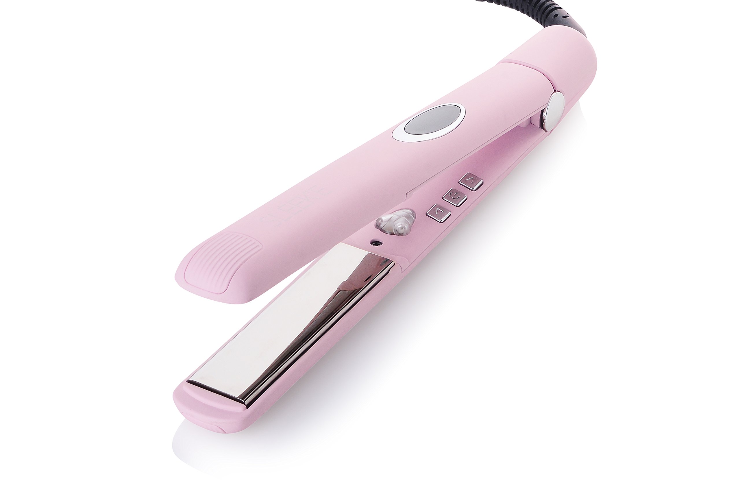 Sleek'e Professional Titanium Hair Straightener Flat Iron 1 Inch - Negative Ion Technology for Frizz-Free Shiny Hair - Floating Plates for All Hair Types (Pink) | Perfect for Home Use, Salon Styling & Travel