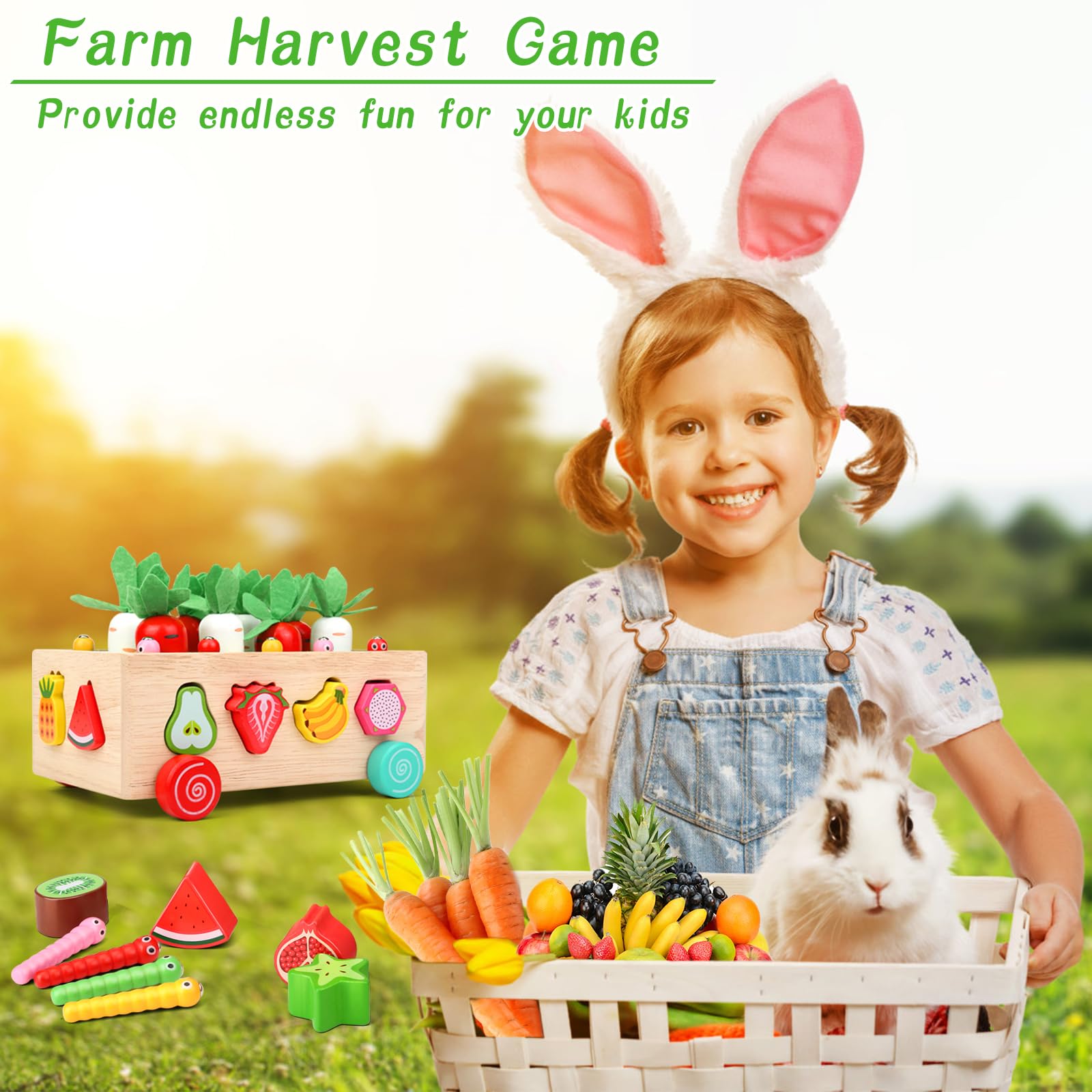 Montessori Wooden Toys for Toddlers 1-3 Years Old - Educational Learning Toys for 1 2 3 Year Old Boys & Girls - Easter Basket Stuffers & Birthday Gifts - Perfect for Early Childhood Development & Holiday Gifting