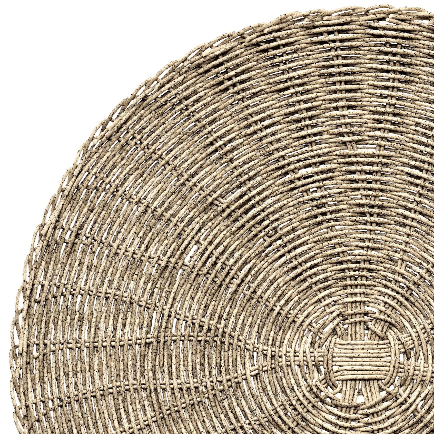 40-Piece Washable PVC Heat-Resistant Vinyl Table Mats Set - Round Woven Placemats for Dining, Easy to Clean & Durable (Bali Taupe Grey) - Perfect for Restaurants, Weddings, and Holiday Decorations