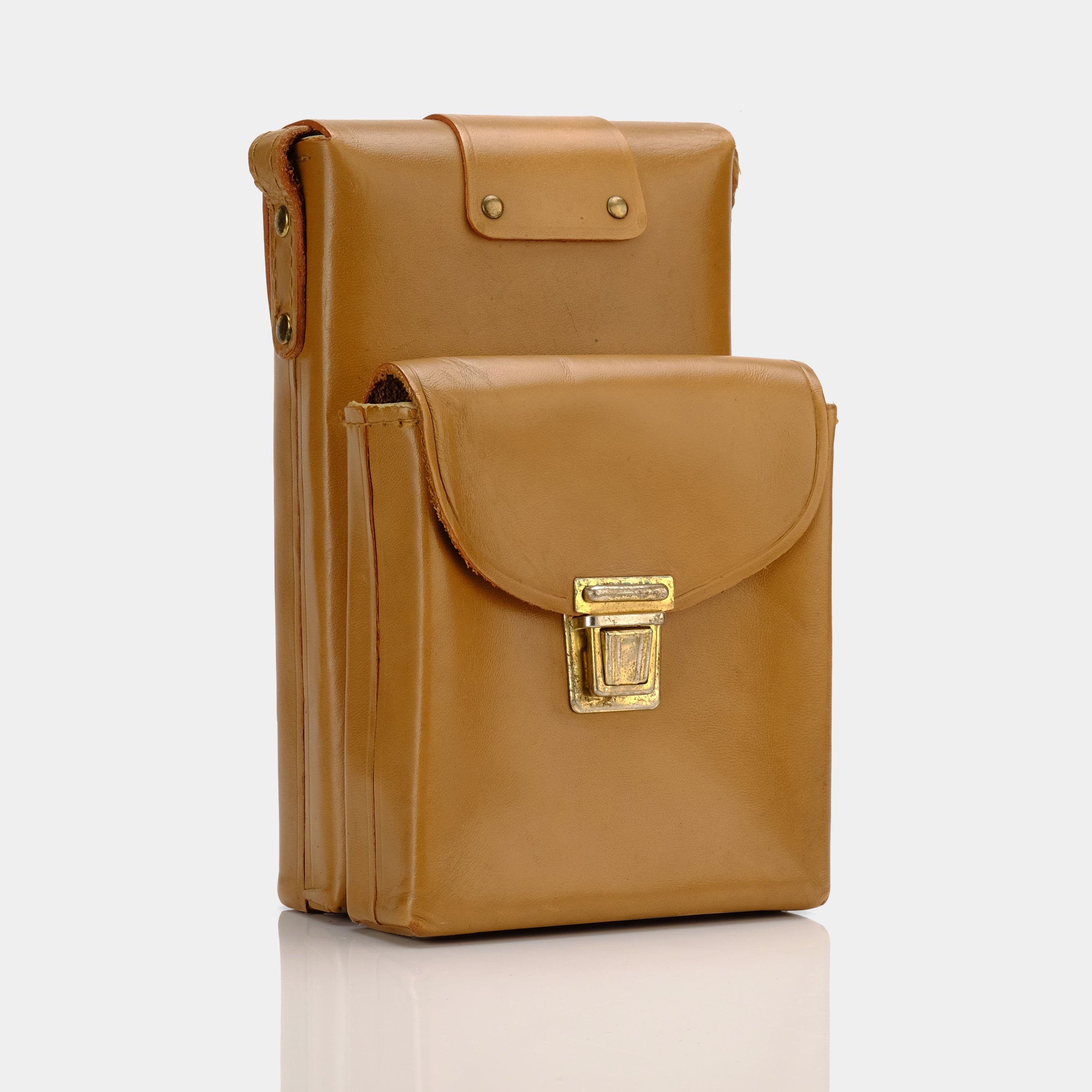 Brown Leather SX 70 Instant Camera Case with Film Pocket - Vintage Polaroid Camera Accessory for Travel & Photography Enthusiasts