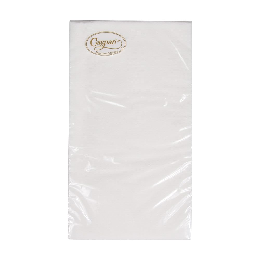 Premium White Caspari Linen Guest Towels - 12 Pack (100GG) | Elegant Paper Napkins for Weddings, Dinner Parties & Upscale Events