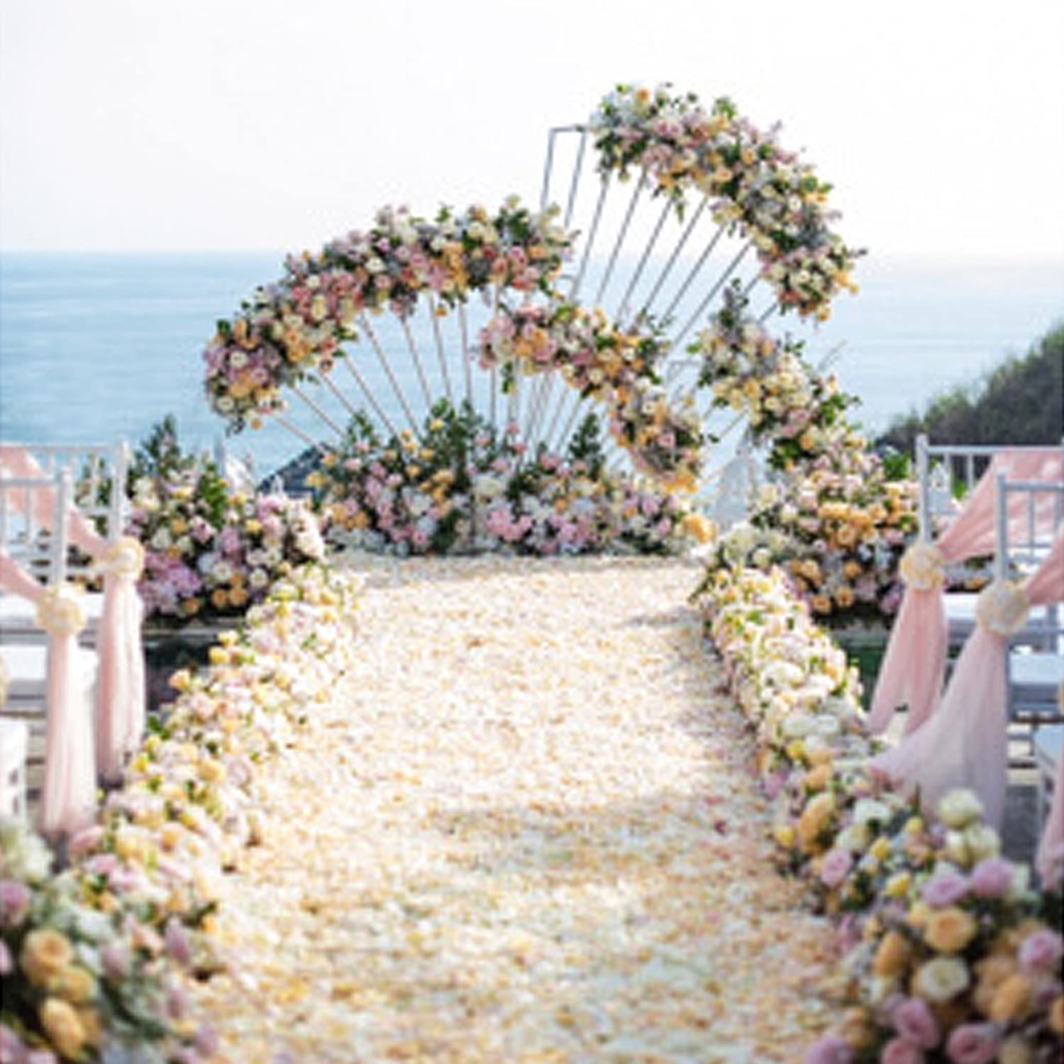 3000pcs Artificial Silk Rose Petals - Cream White Wedding Decorations, Romantic Night & Valentine's Day Party Supplies for Table Scatter, Aisle Decor, Photo Backdrops, and Special Events