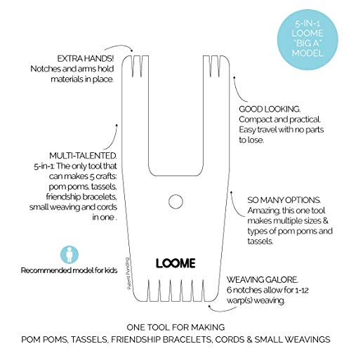 Loome Braiding, Weaving & Cordmaking Tool - Large Wooden Craft Kit for DIY Jewelry, Macrame & Fiber Arts | Perfect for Beginners & Professional Crafters