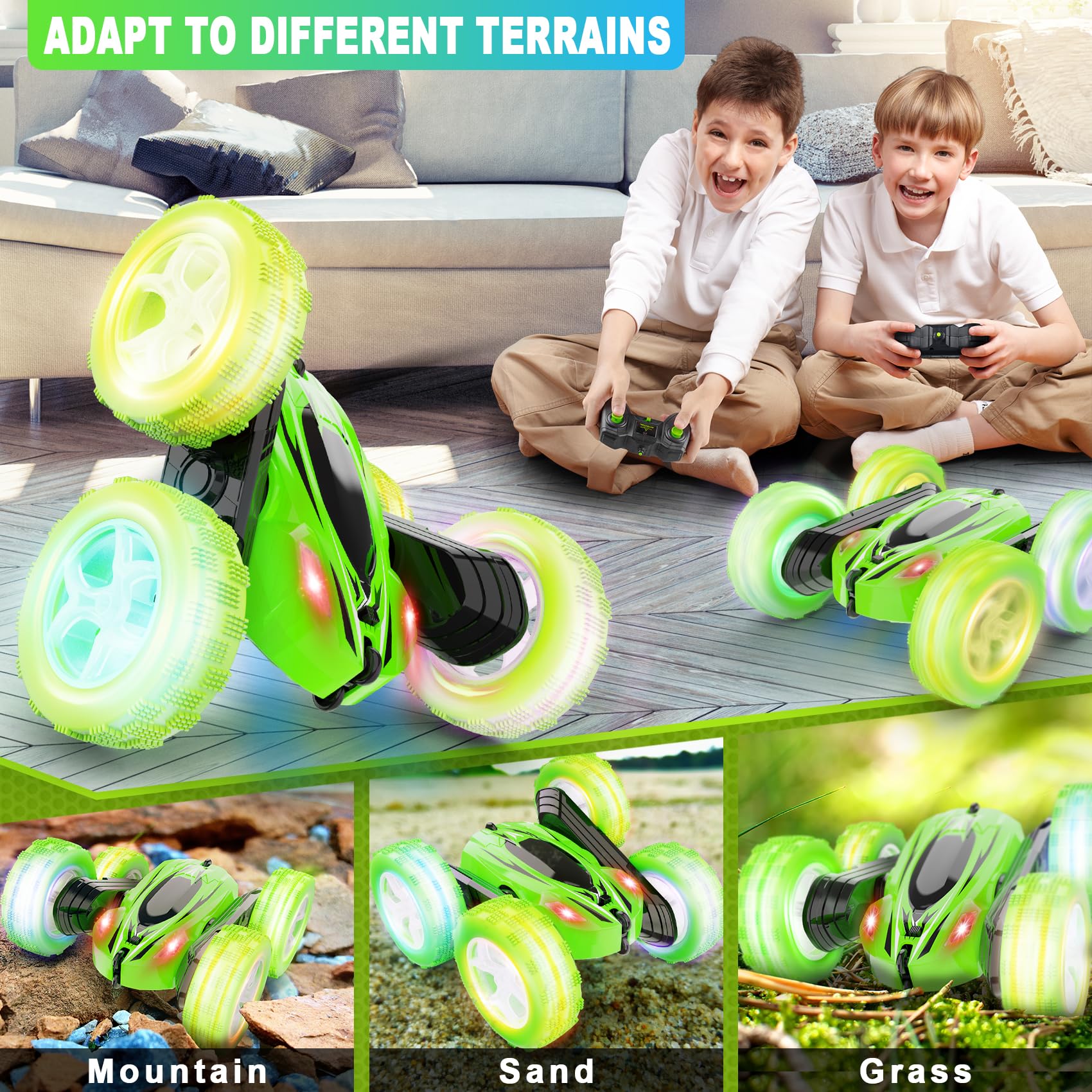 2.4GHz 4WD Fast Remote Control Car - 360° Rotating Monster Truck RC Toy for Kids | High Speed Off-Road Vehicle for Boys & Girls | Perfect for Indoor Play, Backyard Racing & Birthday Gifts
