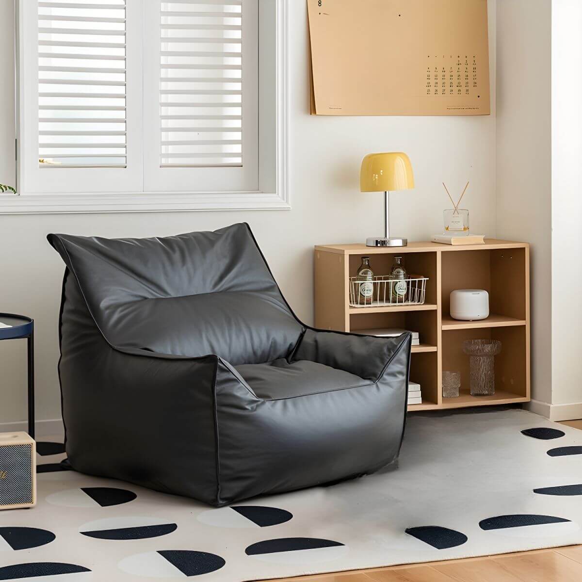 Premium Oversized Faux Leather Bean Bag Chair with Polypropylene Fill - Perfect for Living Room, Bedroom, Game Room & Dorm Relaxation