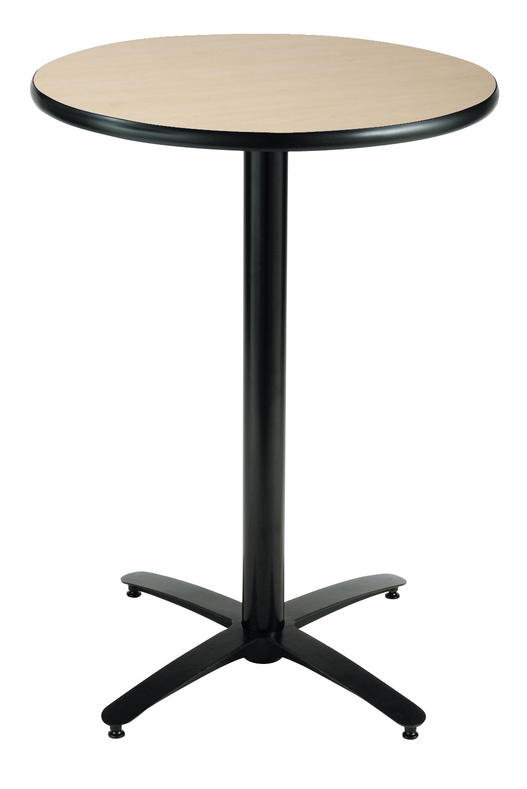KFI Seating 36-Inch Round Bar Height Pedestal Table with Arched X Base - Commercial Grade Natural Laminate Top | Made in USA | Perfect for Restaurants, Bars & Outdoor Dining Areas