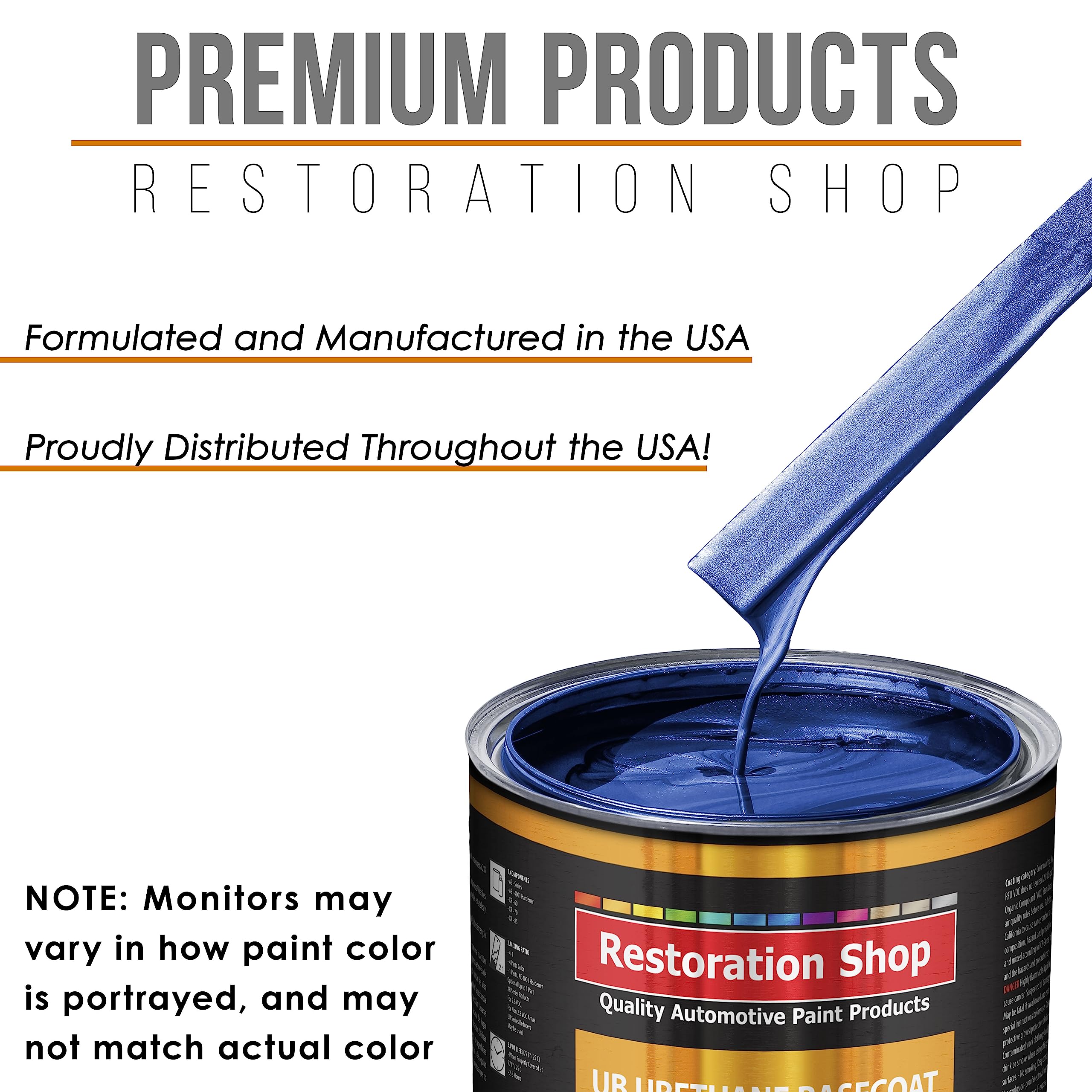 Daytona Blue Pearl Urethane Basecoat Auto Paint - 1 Quart Professional High Gloss Automotive Refinish Coating for Cars & Trucks - Perfect for Vehicle Restoration & Custom Paint Jobs