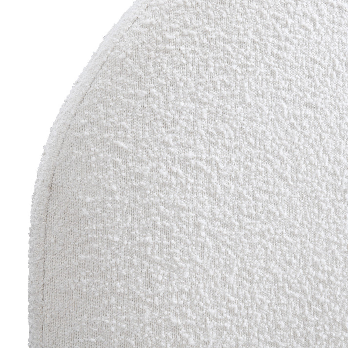 Archie Boucle Upholstered Queen Size Bed Frame - White Velvet Fabric Headboard & Footboard - Modern Luxury Bedroom Furniture for Master Bed, Guest Room, or Apartment