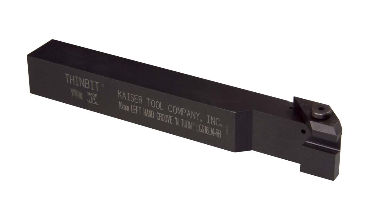 THINBIT LGS16LM 16mm Left Hand Straight Tool Holder - Perfect for Grooving, Face Grooving, Threading & Parting Inserts | Ideal for CNC Machining, Metalworking & Precision Cutting Operations