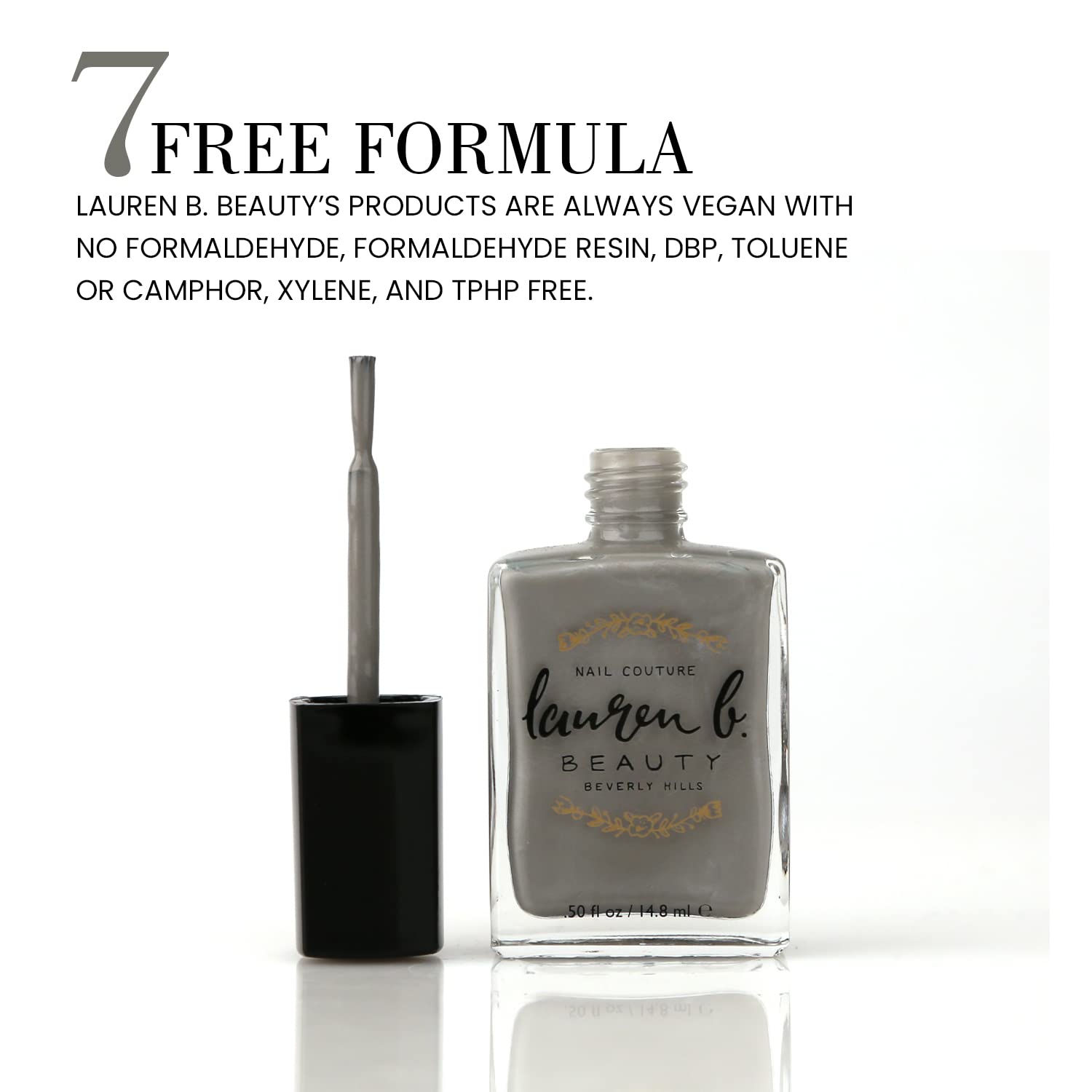 Lauren B. Quick Dry Nail Polish in Stone Grey - Fast Drying Nail Art Polish for Women | Long Lasting Chip Resistant Formula | Perfect for Manicures, Pedicures & Professional Nail Art Designs