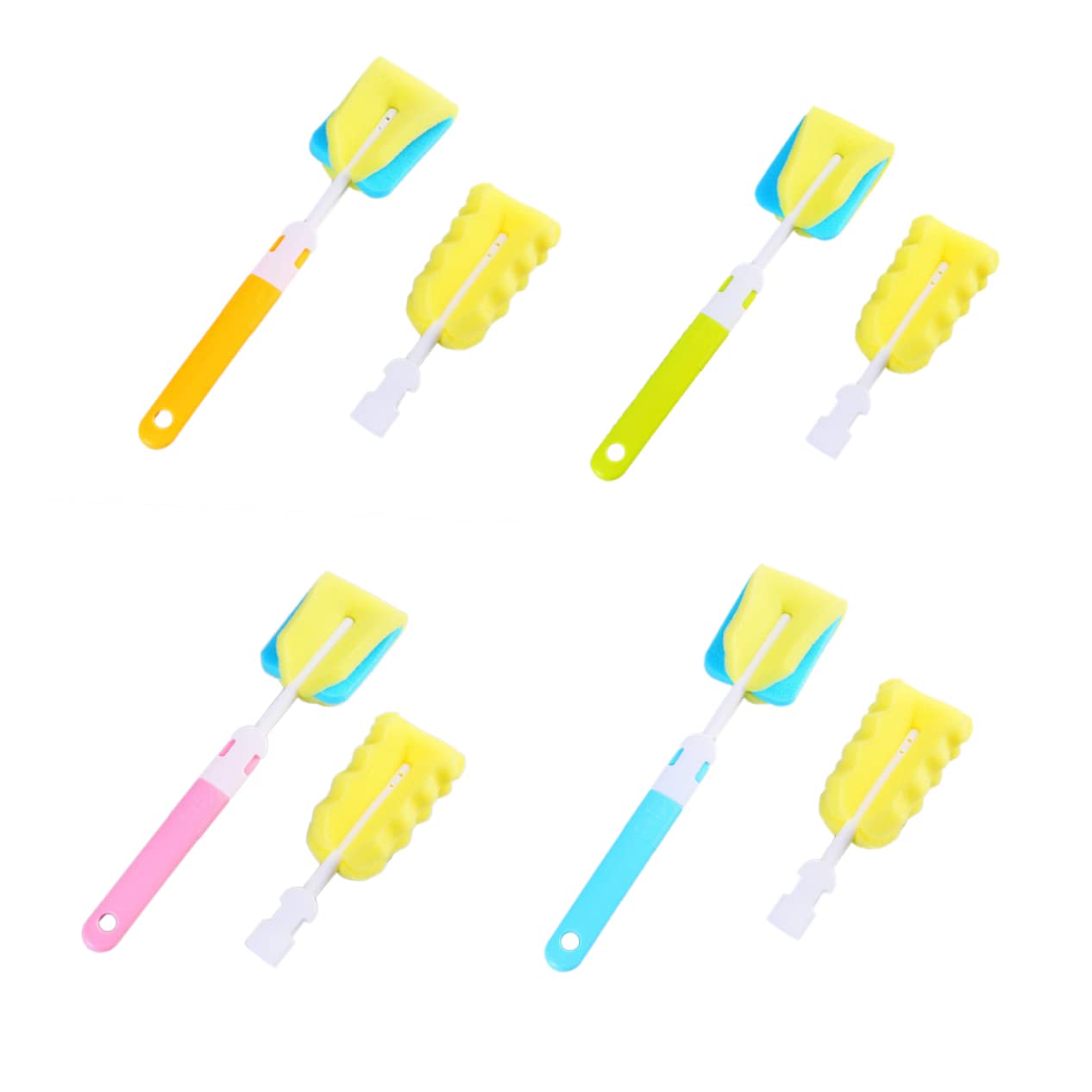 Beatifufu 2-Pack Glass Cup Brush Set - Wine Glass Cleaner, Tumbler Sponge Brush, Bottle Brush Cleaner for Water Bottles, Baby Feeding Bottles & Glassware - Perfect for Home, Kitchen, Bar & Restaurant Use