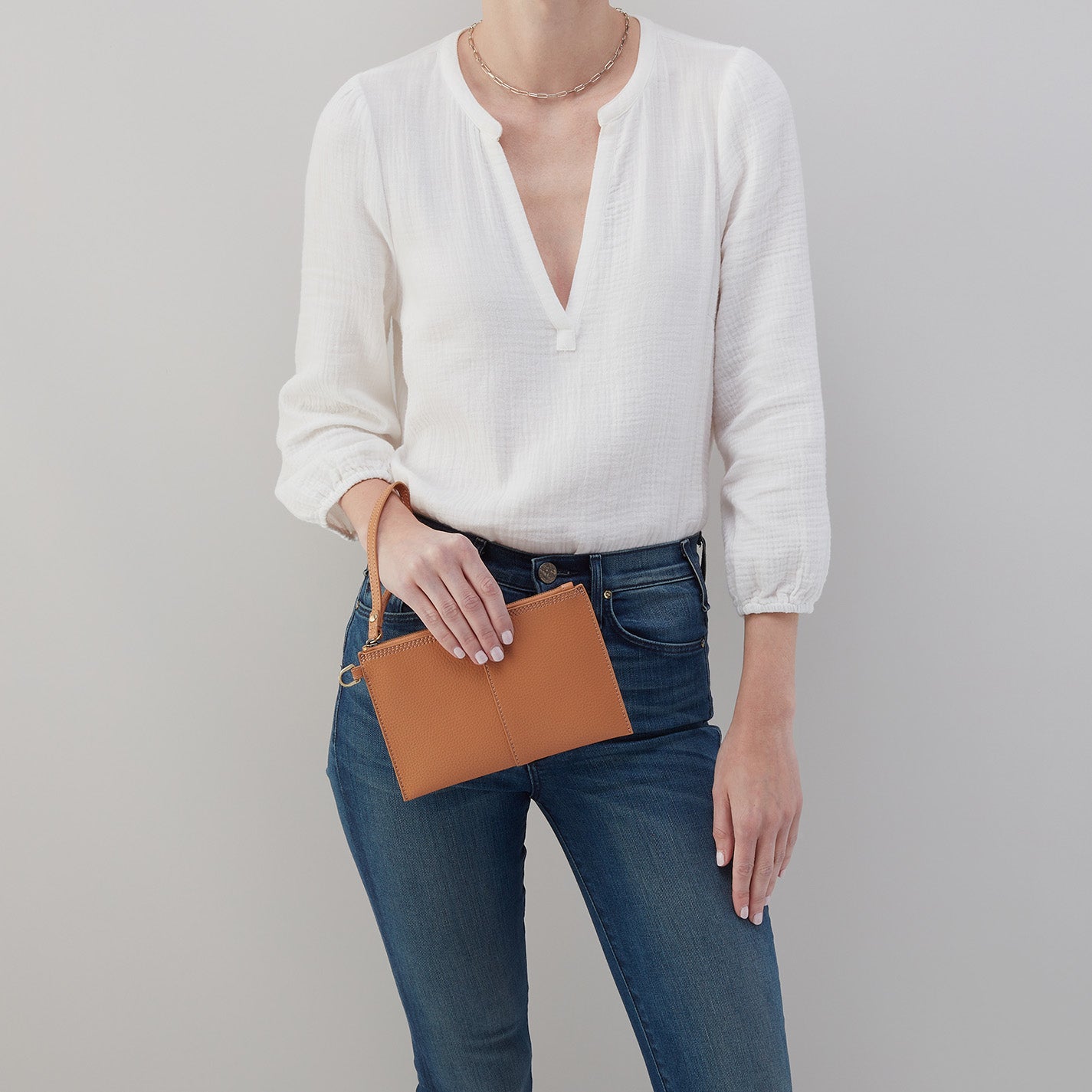 Vida Small Leather Pouch - Micro Pebbled Leather Crossbody Bag for Women - Perfect for Everyday Essentials, Travel & Shopping (Biscuit)