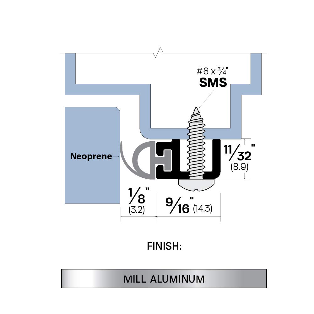 3 in 1 Aluminum Mill Head & Jamb Gasket Seal Kit - Mechanically Fastened Silicone Rubber Extrusion (5584MA) 36