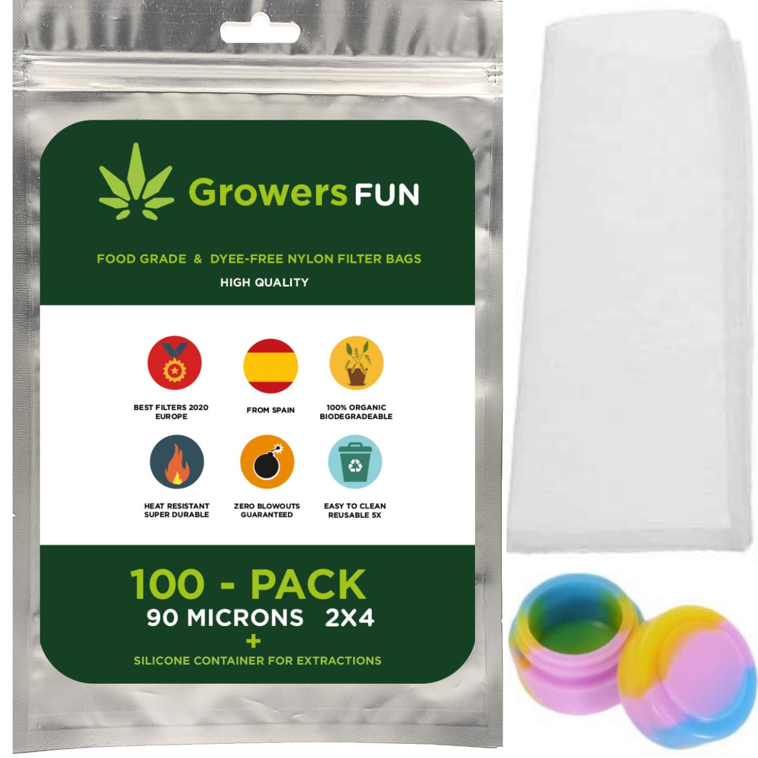 Premium Rosin Press Bags with Folded Seam - 90 Micron Filter Bags for Bubble Hash & Flower Extraction (Various Sizes) - Ideal for DIY Rosin Pressing at Home or Commercial Use